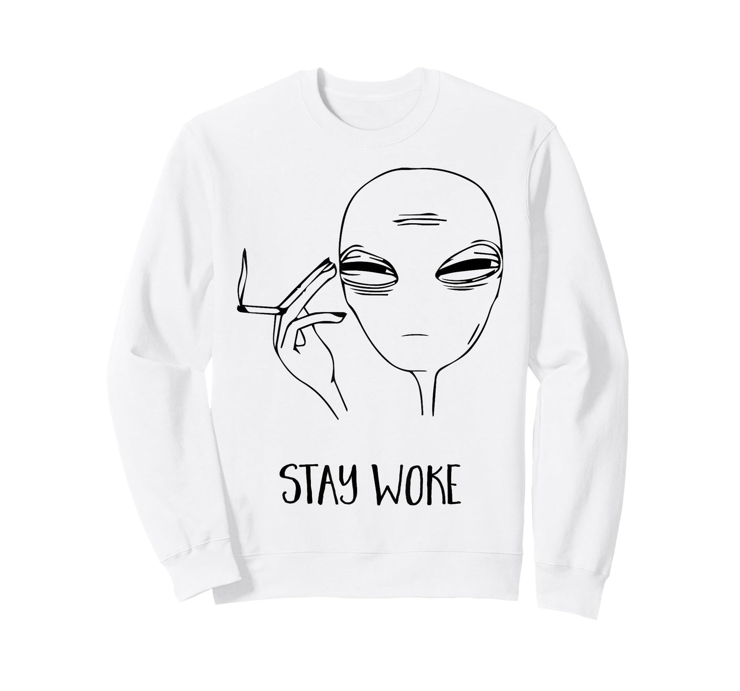 STAY WOKE Cool Smoking Alien T Shirt Area 51, I Believe UFO