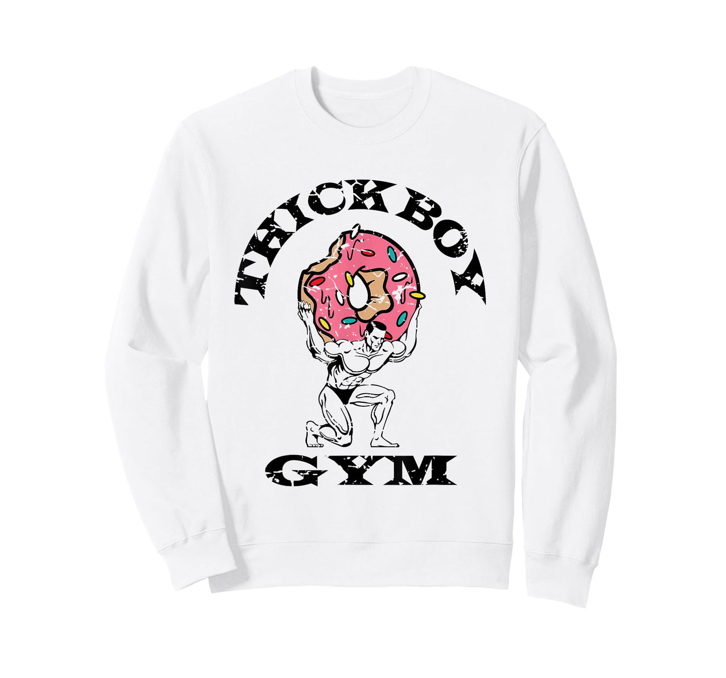 Thick Boy Gym Club Distressed Retro Old School Bodybuilding T-Shirt