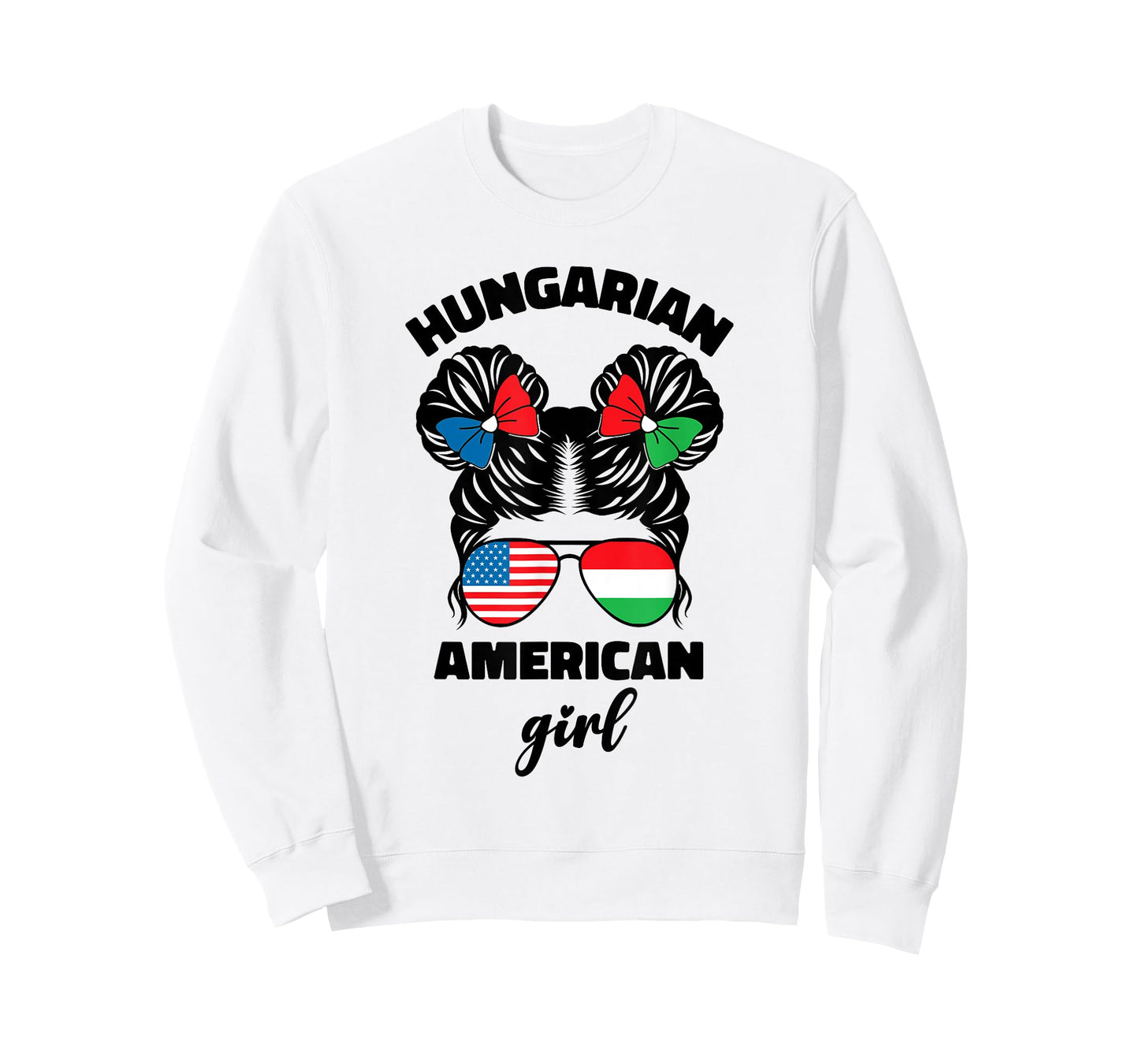 Half Hungarian And American Hungary Flag Magyar Kids Girl T-Shirt