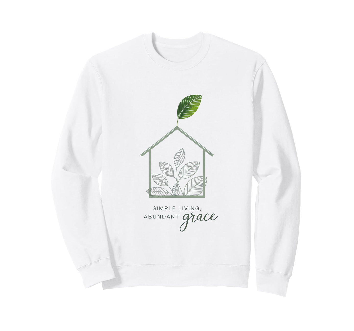 Simple Living Abundant Grace Christian Home Inspiration T-Shirt