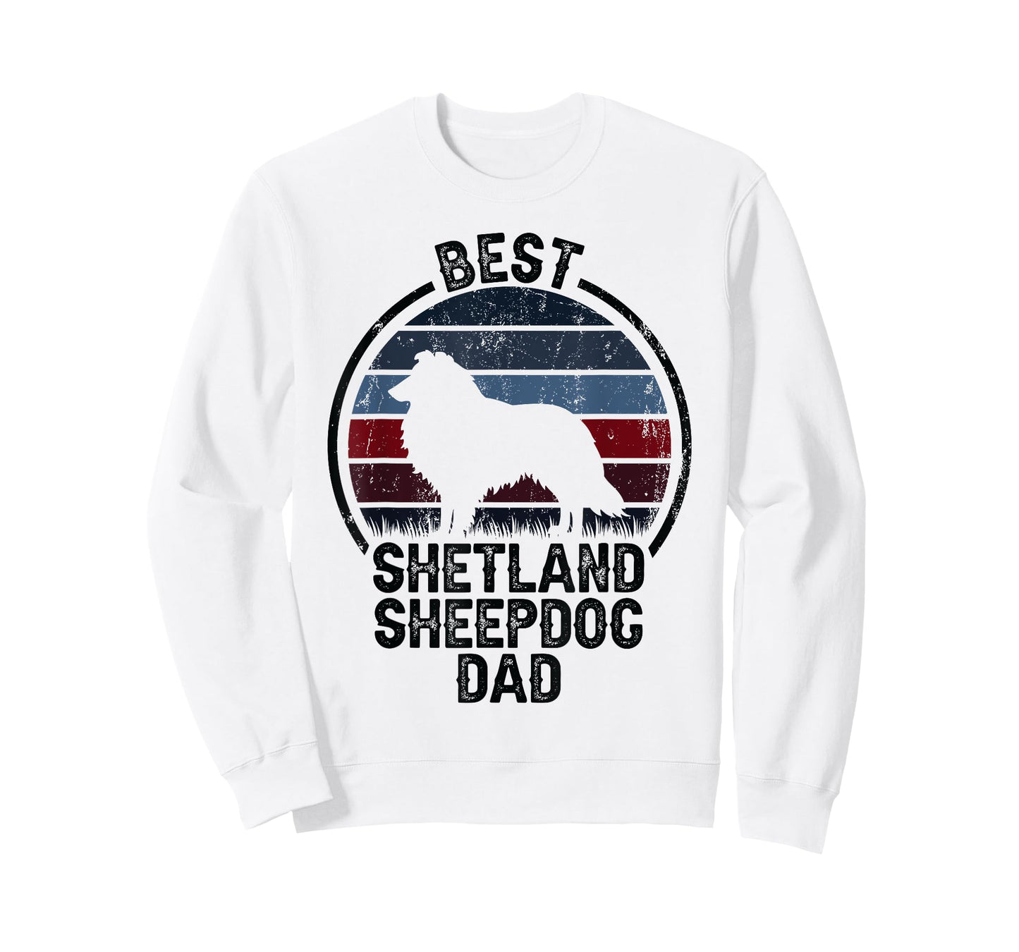 Best Dog Father Dad - Vintage Sheltie Shetland Sheepdog T-Shirt