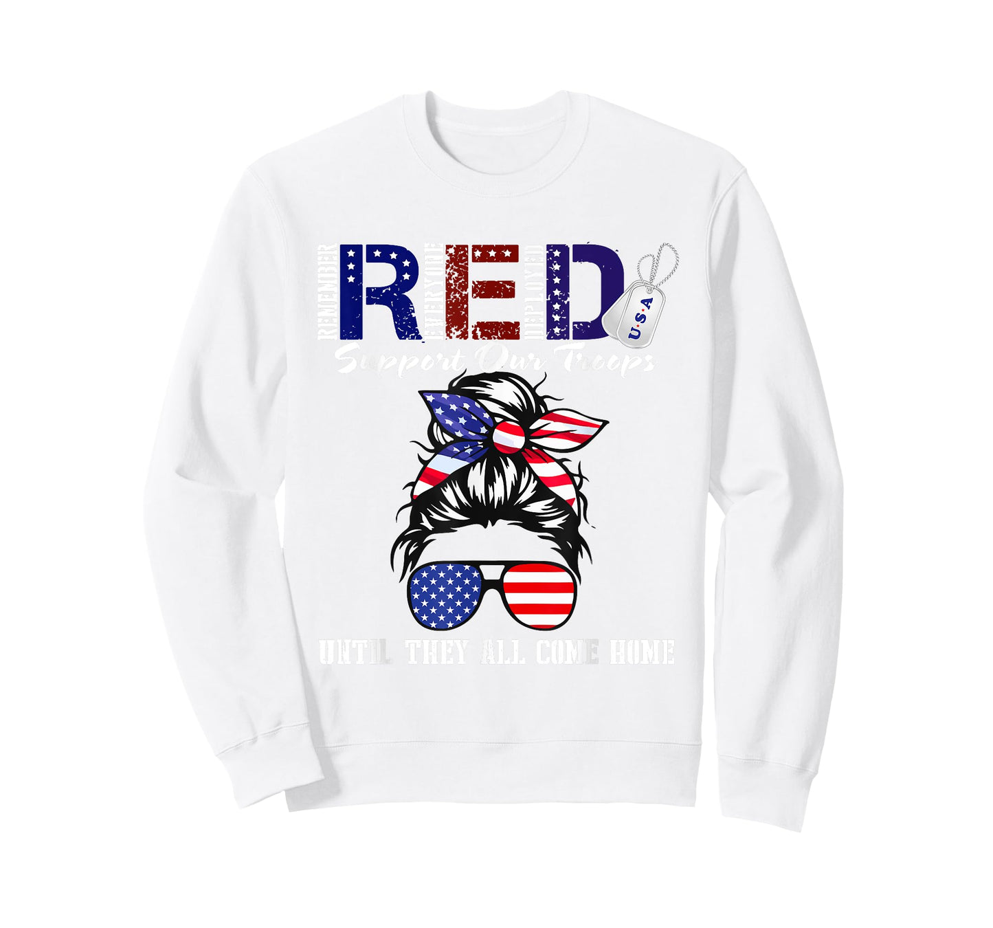 On Friday We Wear Red Military Support Troops Red US Flag T-Shirt