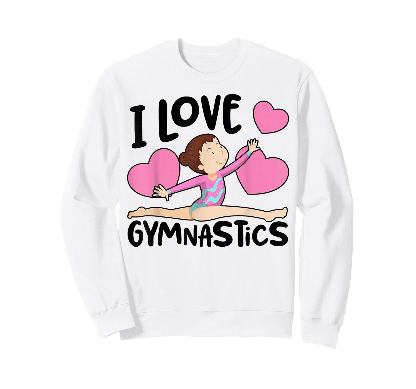 I Love Gymnastics Sports Gymnast Girls Women Cute Heart T-Shirt