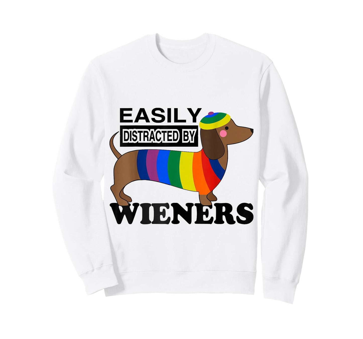 Rainbow LGBT Love Weiners Dogs Love Funny Gay Man Pride Fun T-Shirt