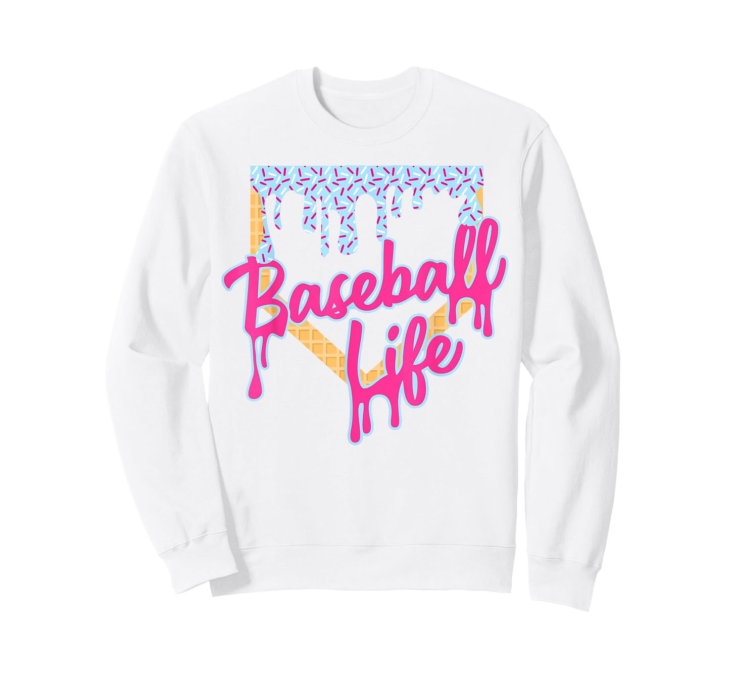 Baseball Life Baseball Home Plate Ice Cream Dripping T-Shirt