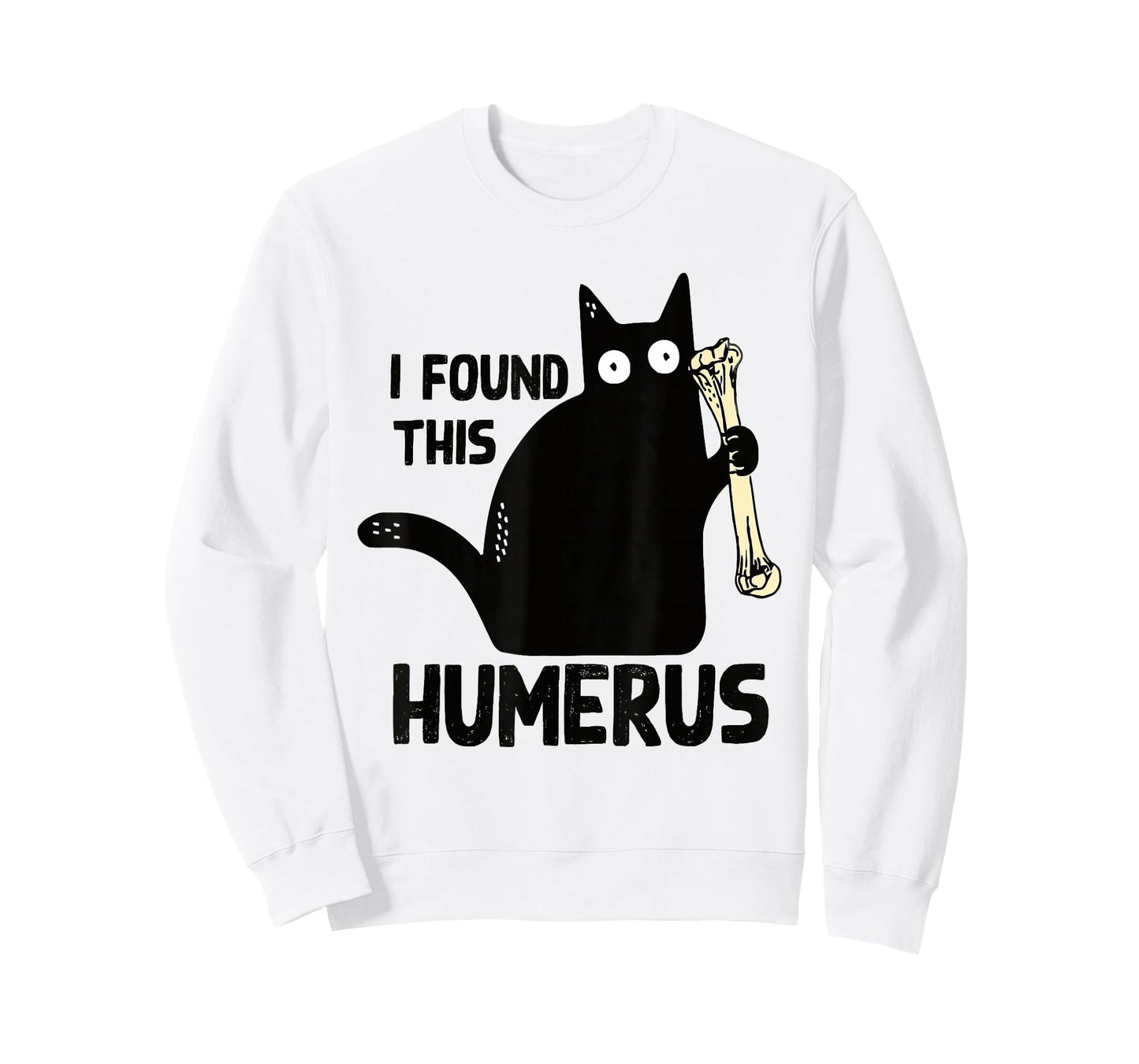I Found This Humerus Halloween Cat Black Humorous Medical T-Shirt