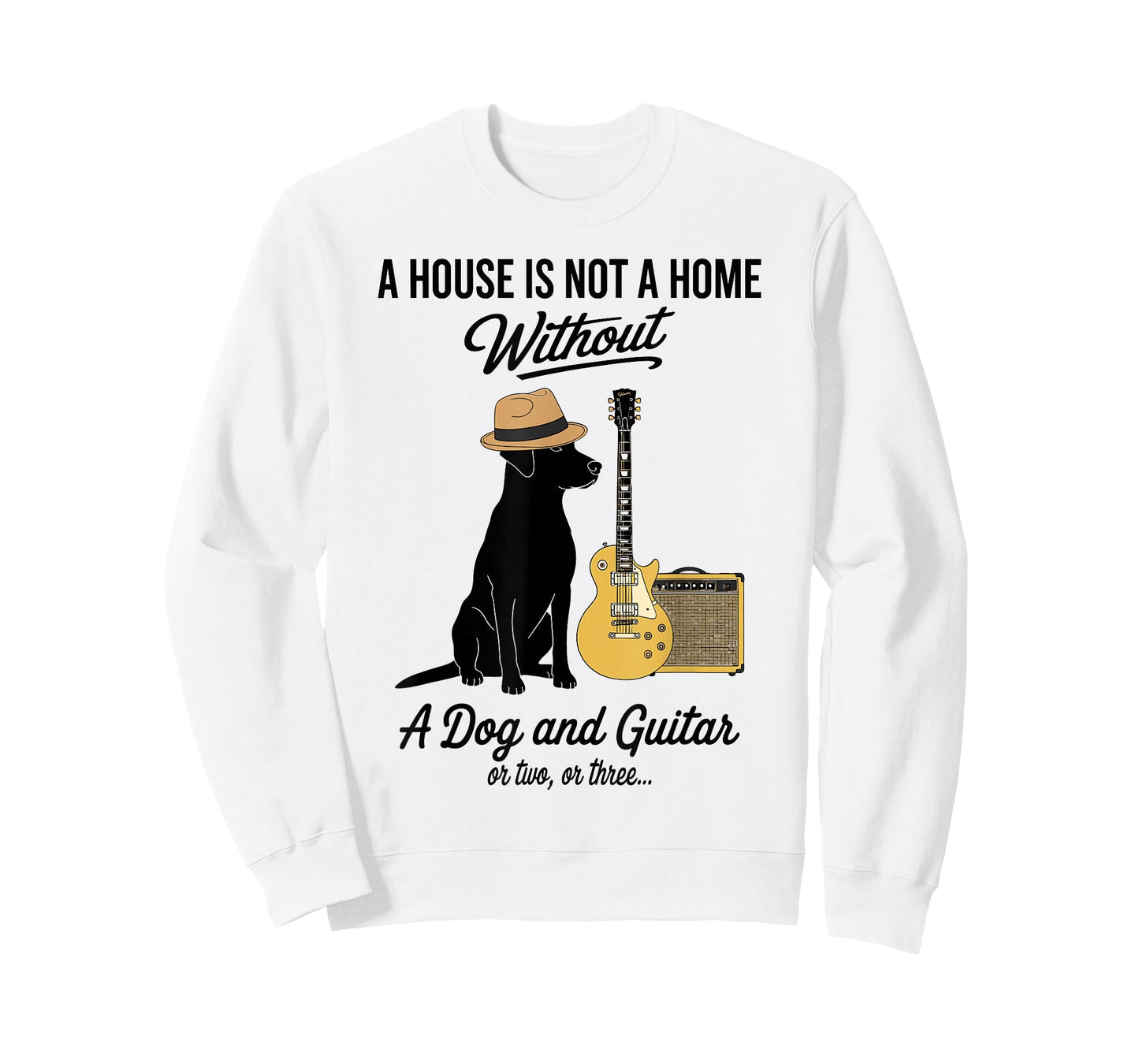 A House is not a Home Without a Dog and Guitar or Two Funny T-Shirt