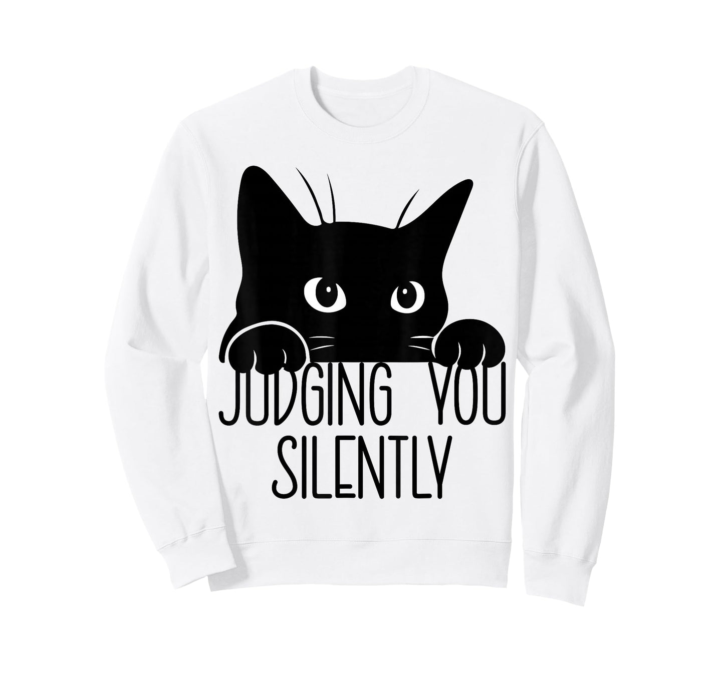 Cat Judging You Silently, Funny Black Cat Mom Dad T-Shirt