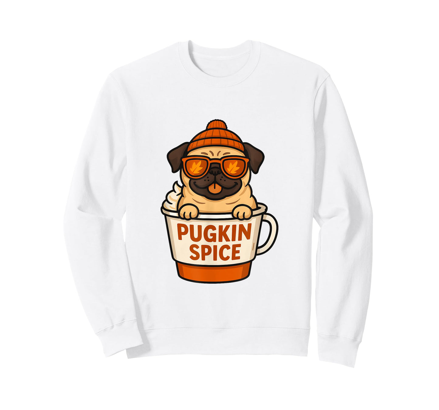 Funny Pugkin Spice Pug in Fall Mug Halloween T-Shirt