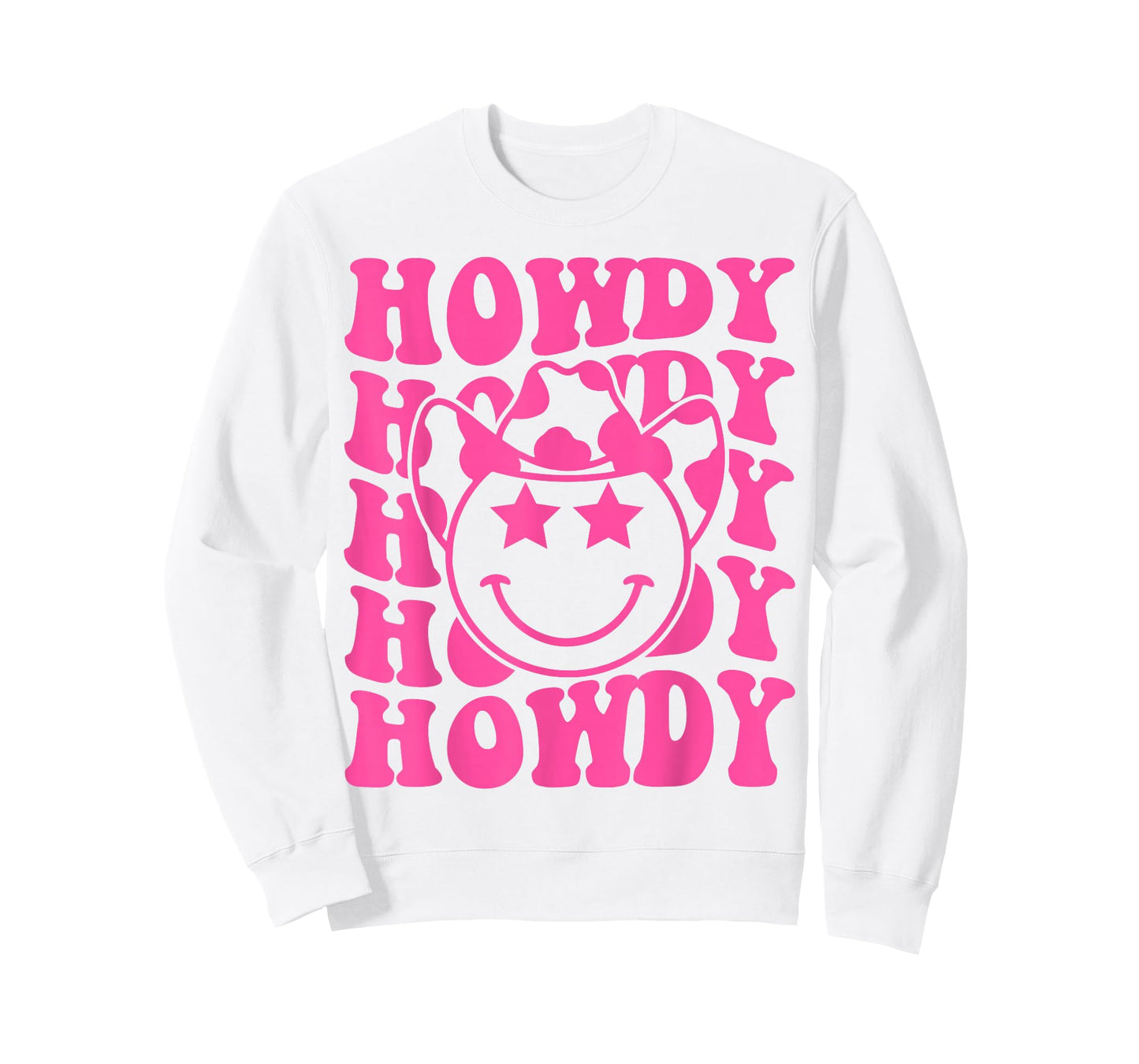 Pink Howdy Smile Face Rodeo Western Country Southern Cowgirl T-Shirt