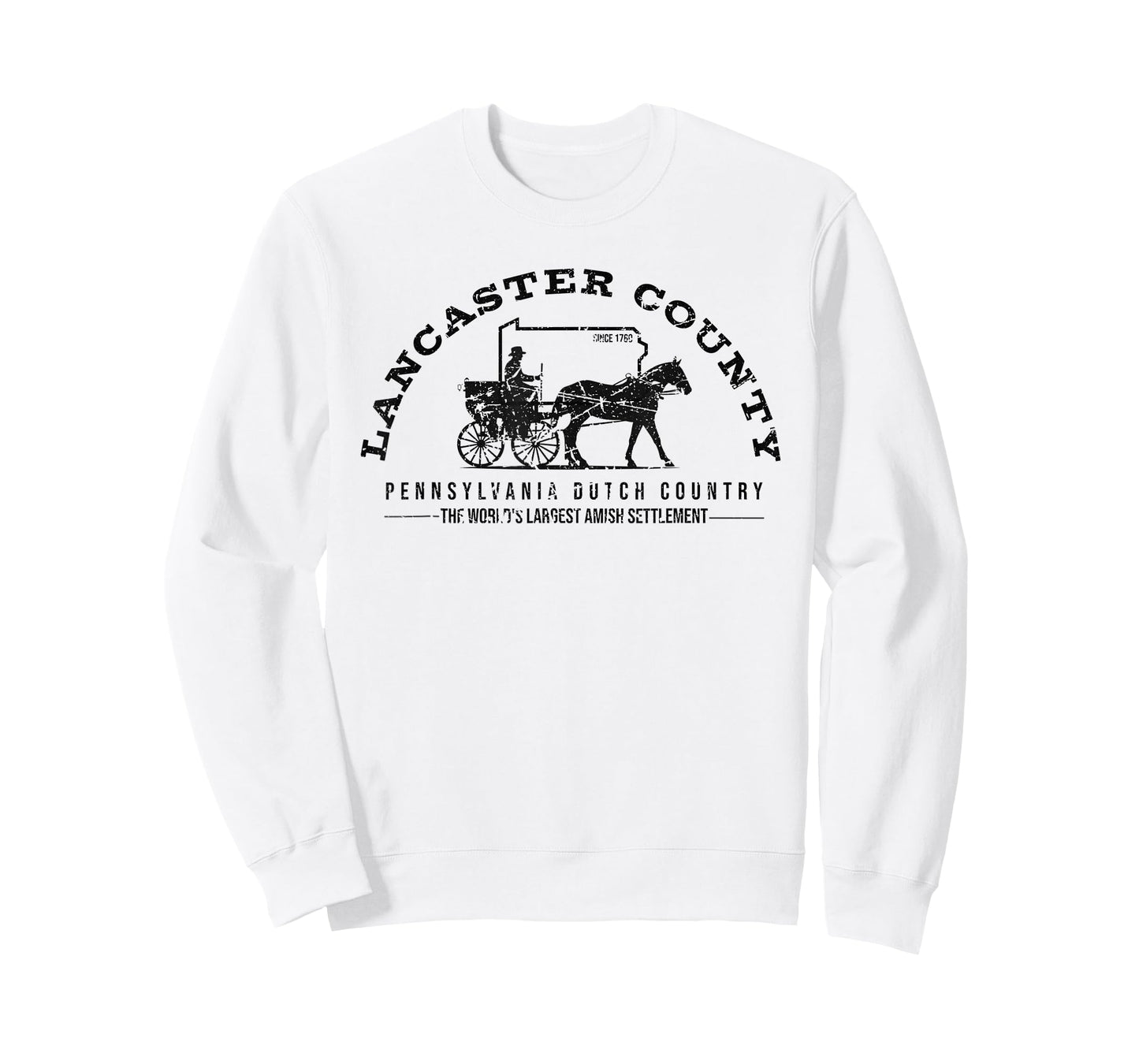 Honor the Amish Tees & Apparel Unisex-Amish Themed Retro Vintage Crew Neck Grey T-Shirt - Small