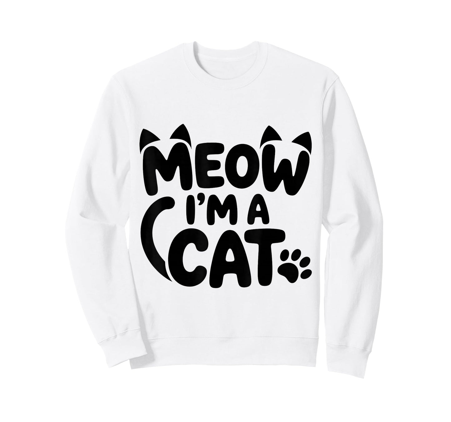 Meow I’m A Cat Funny Cat Lover Design with Ears Paw Prints T-Shirt