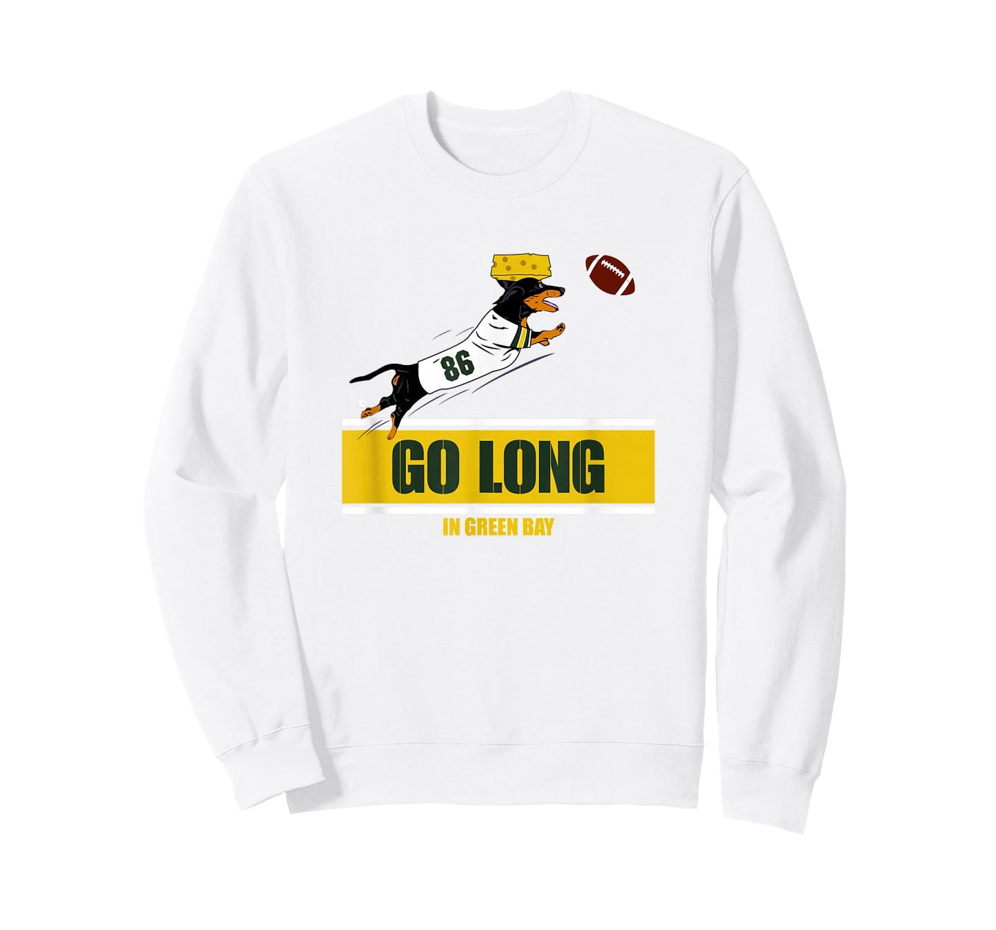 Go Long in Green Bay Funny Dachshund Football T-Shirt T-Shirt