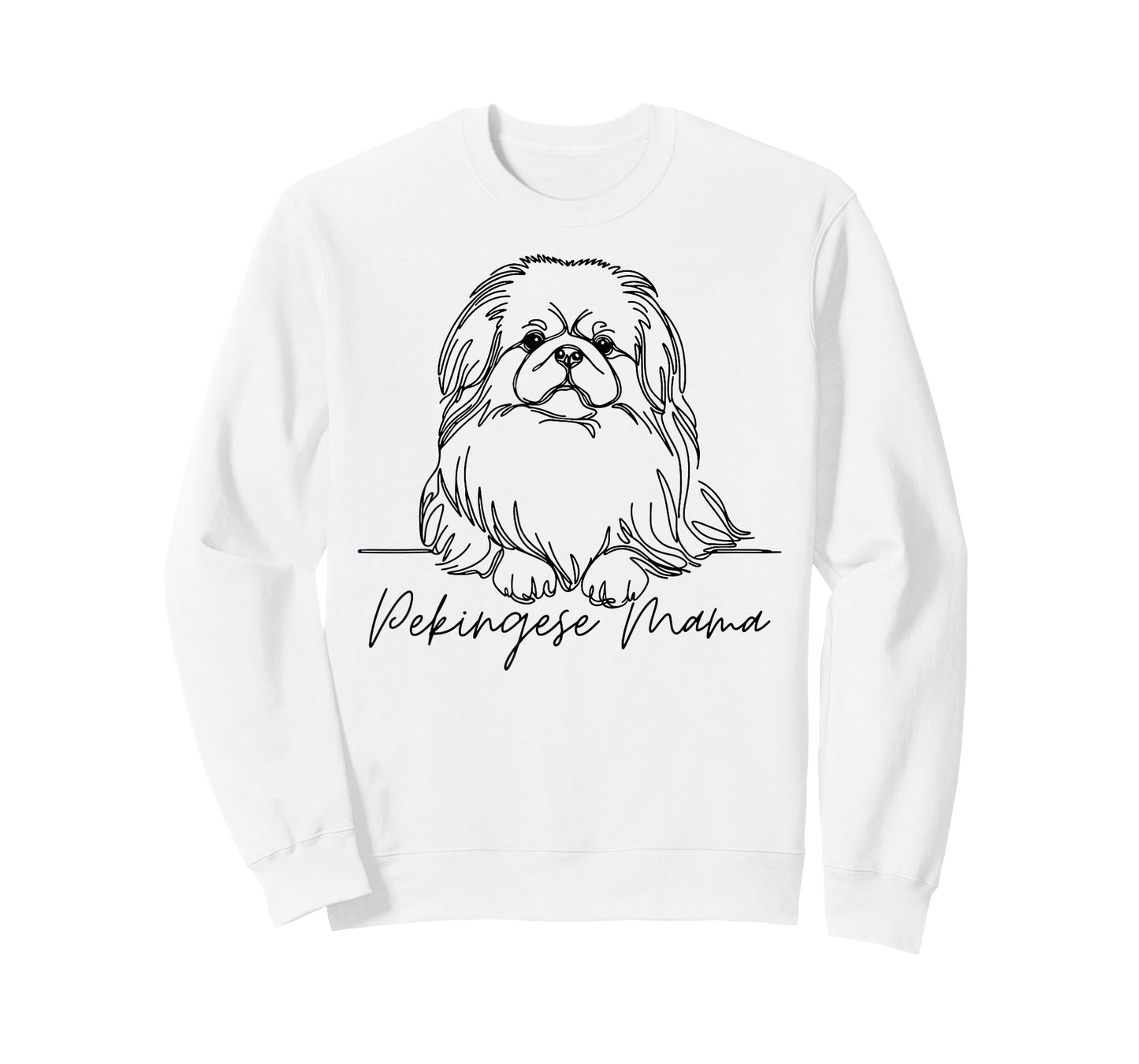 Pekingese Mama Pekingese Mom Cute Line Art Dog Artistic T-Shirt