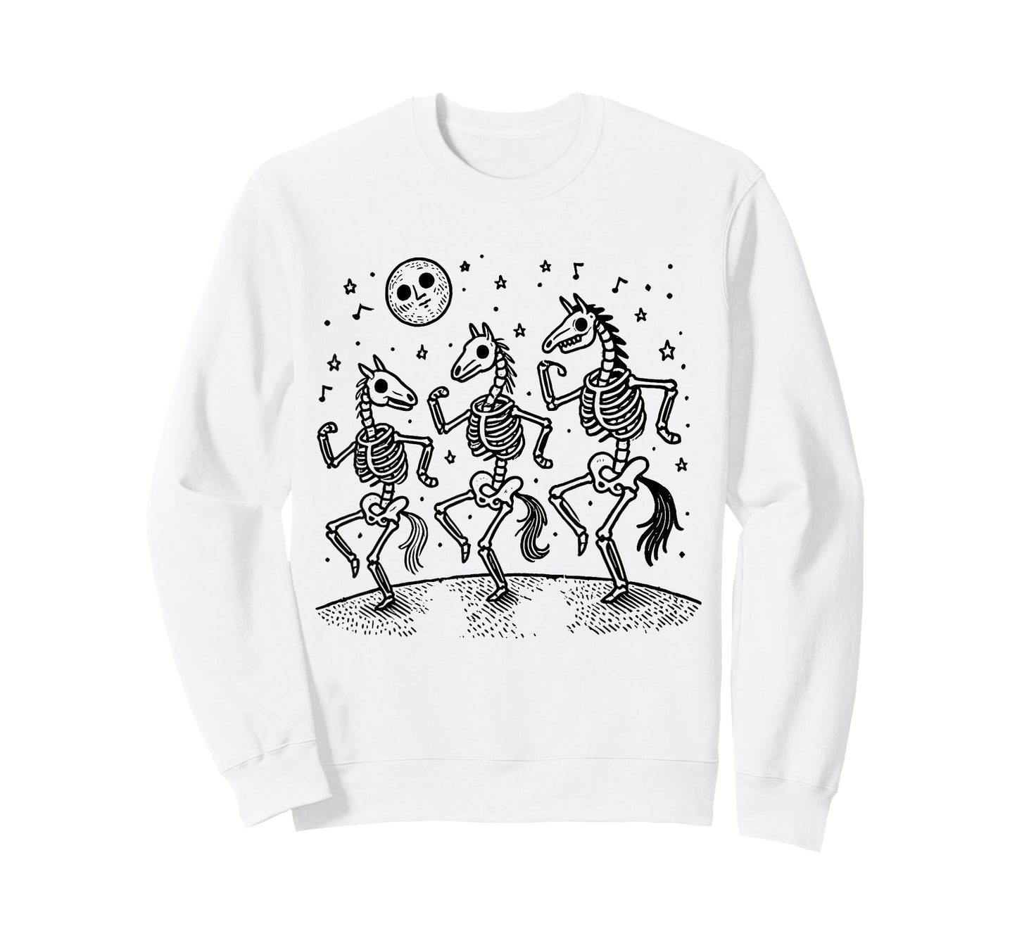 Funny Skeleton Horse Dancing Halloween Horse Lover Spooky T-Shirt