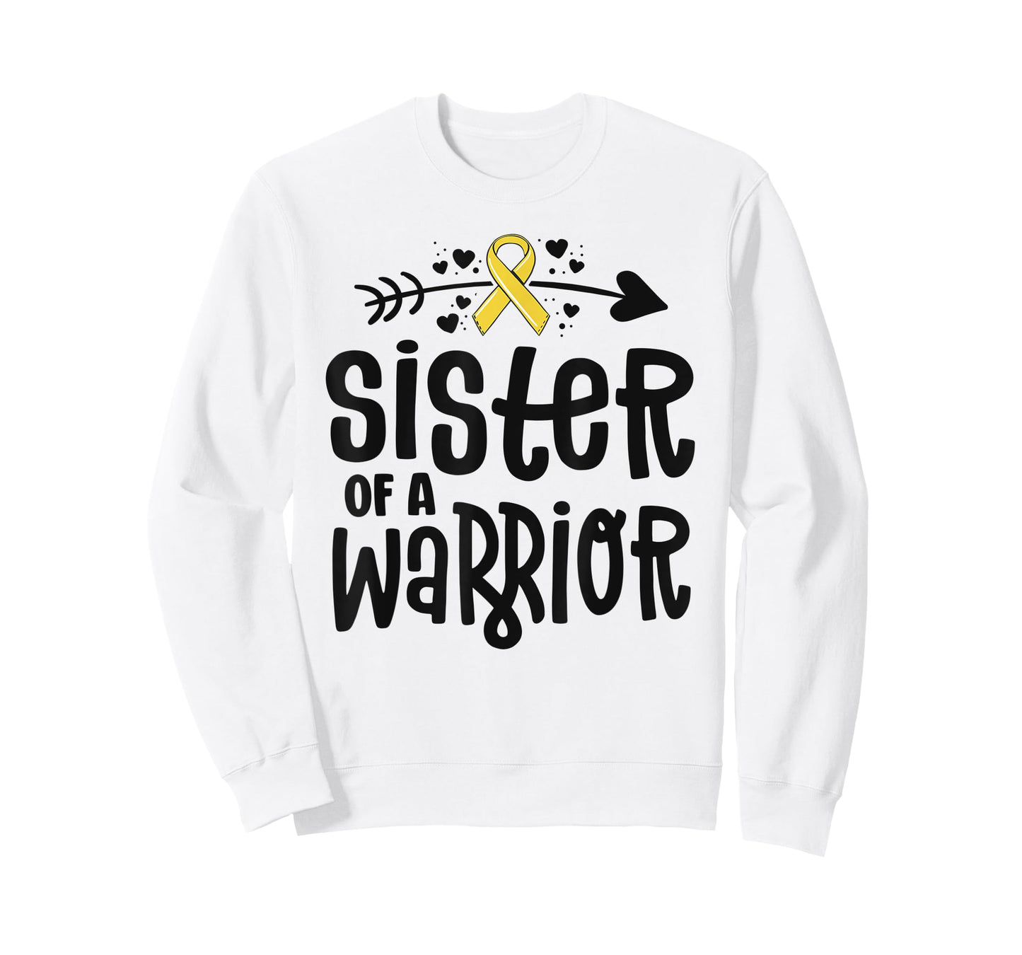Sister Of A Warrior Gift Family Childhood Cancer Awareness T-Shirt