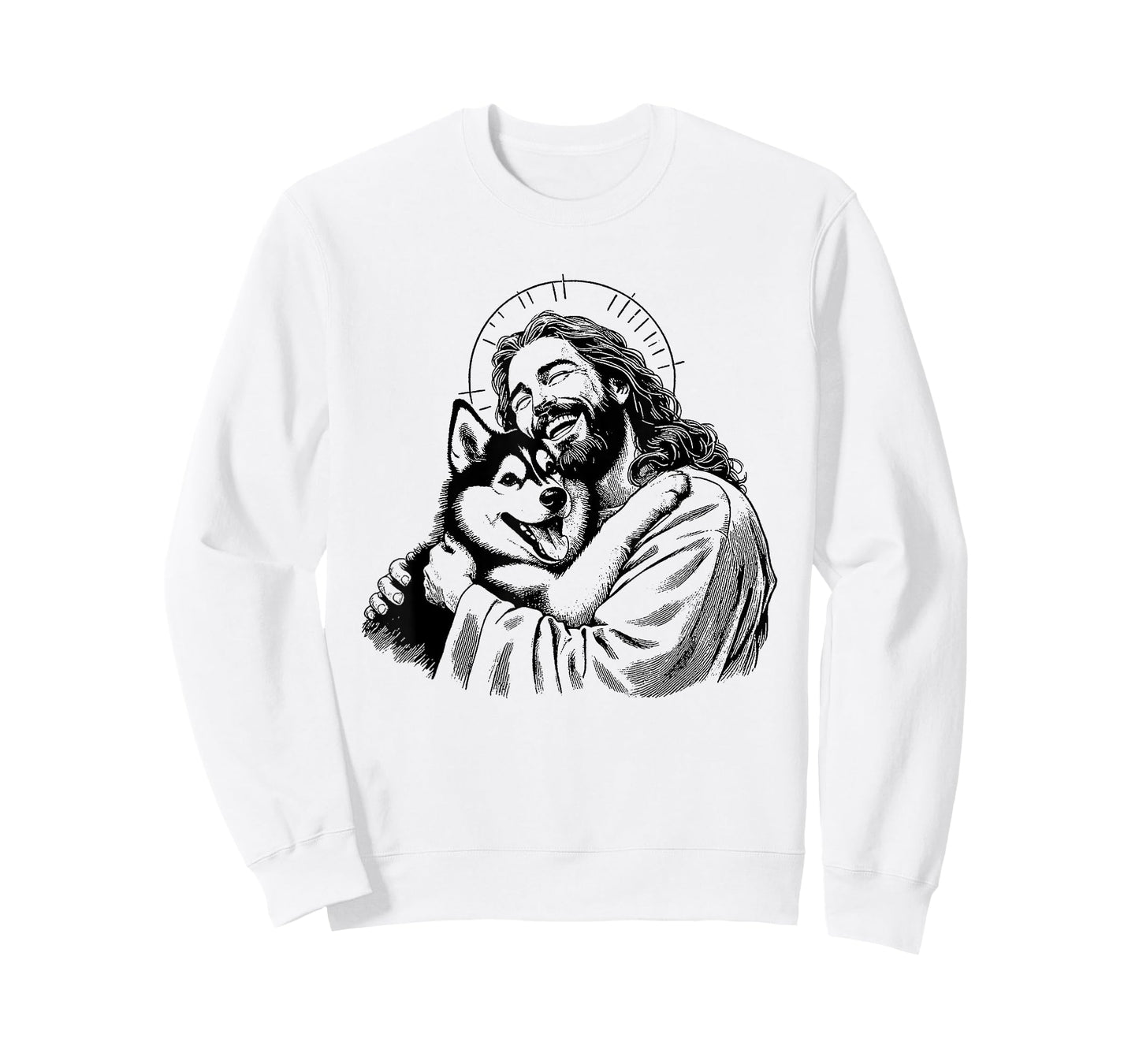 Jesus Siberian Husky - Funny Christian Religious Dog Lover T-Shirt for Men Women Girls Kids