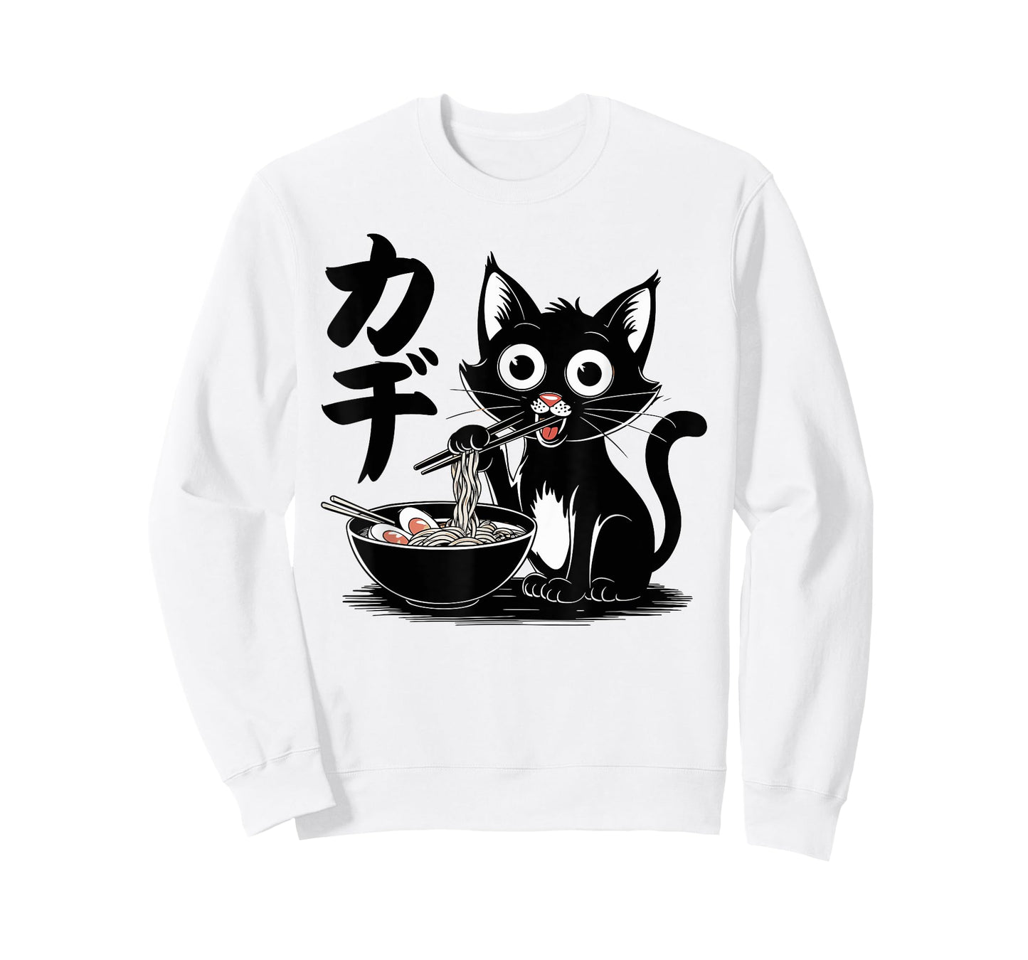 Funny Cat Ramen Noodle Japanese Kawaii Anime Otaku Style T-Shirt