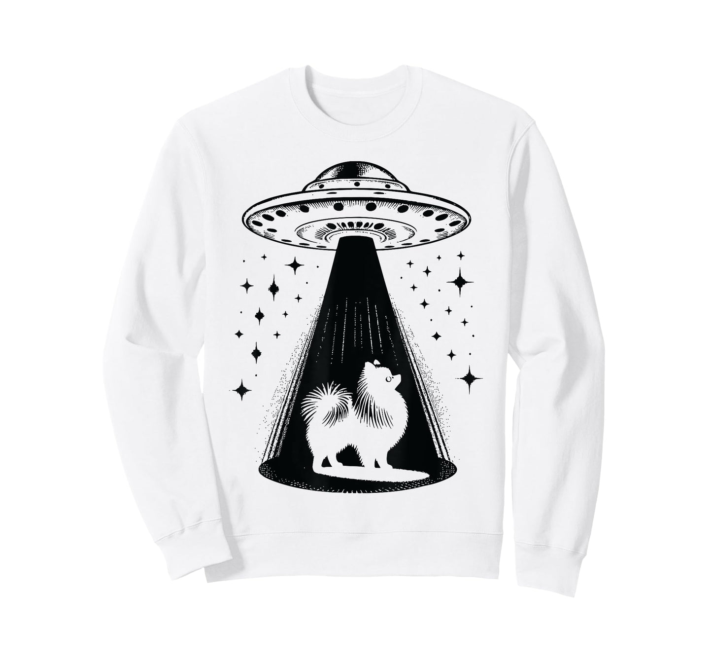 Pomeranian Mom Dad Dog - Funny Alien UFO T-Shirt