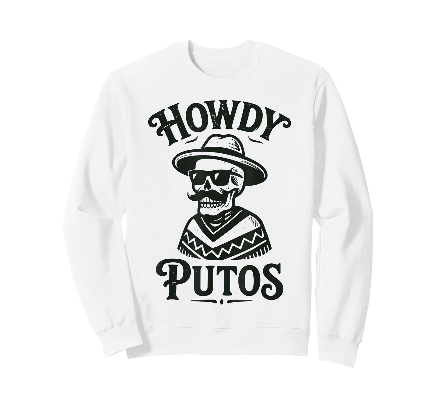 Howdy Putos Skeleton Mexican Country Cowboy Western T-Shirt