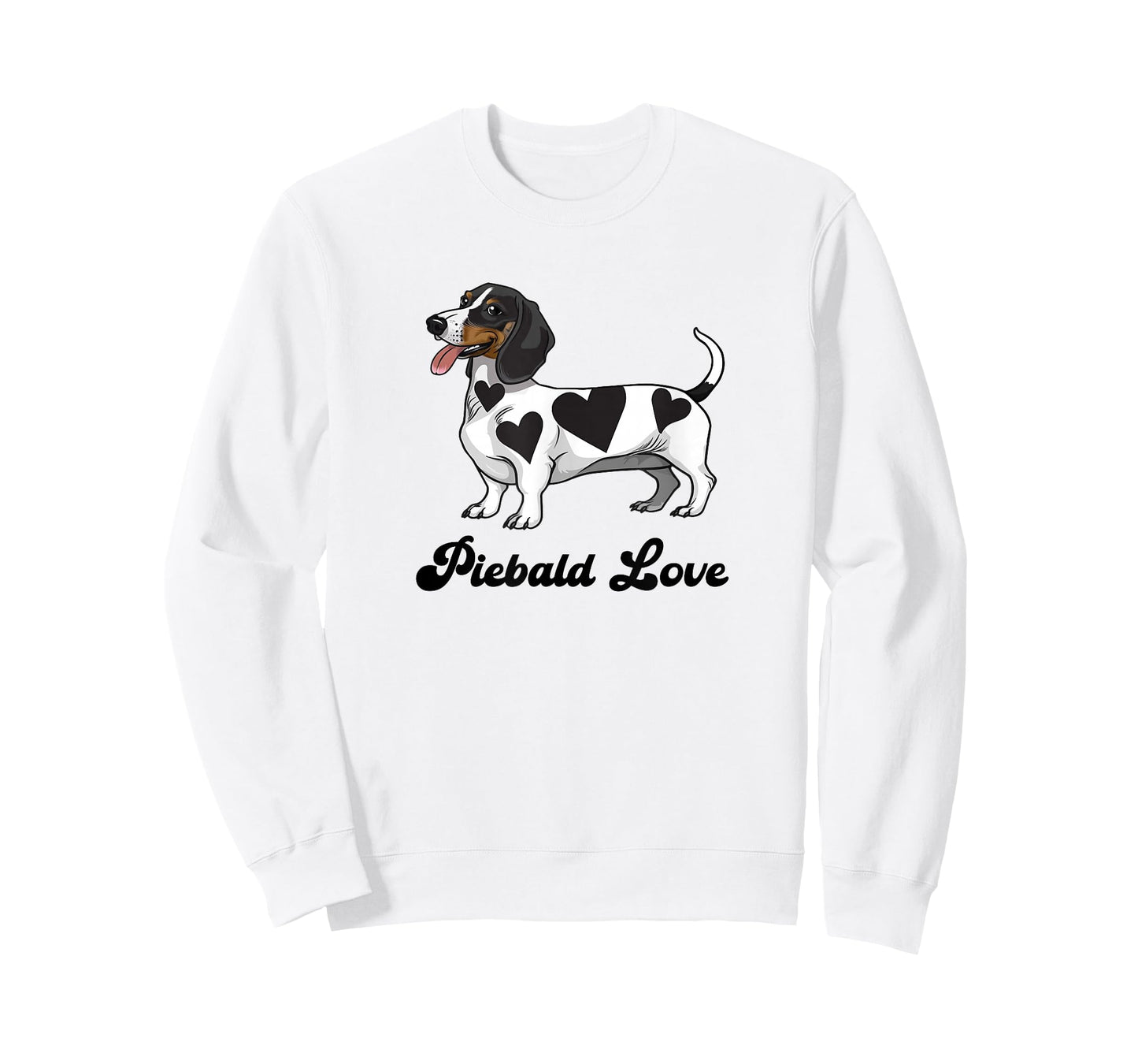 Funny Womens Girls Heart Love Piebald Love Dachshund Lover T-Shirt