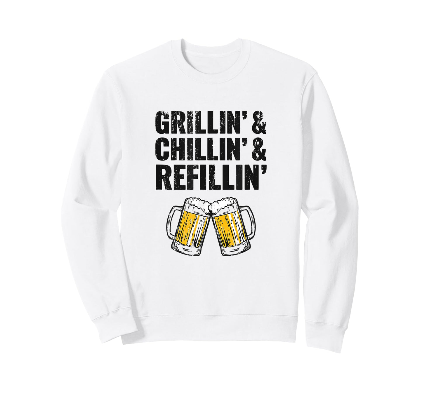 Grillin Chillin Shirt, Grillin Chillin Refillin Beer T-Shirt