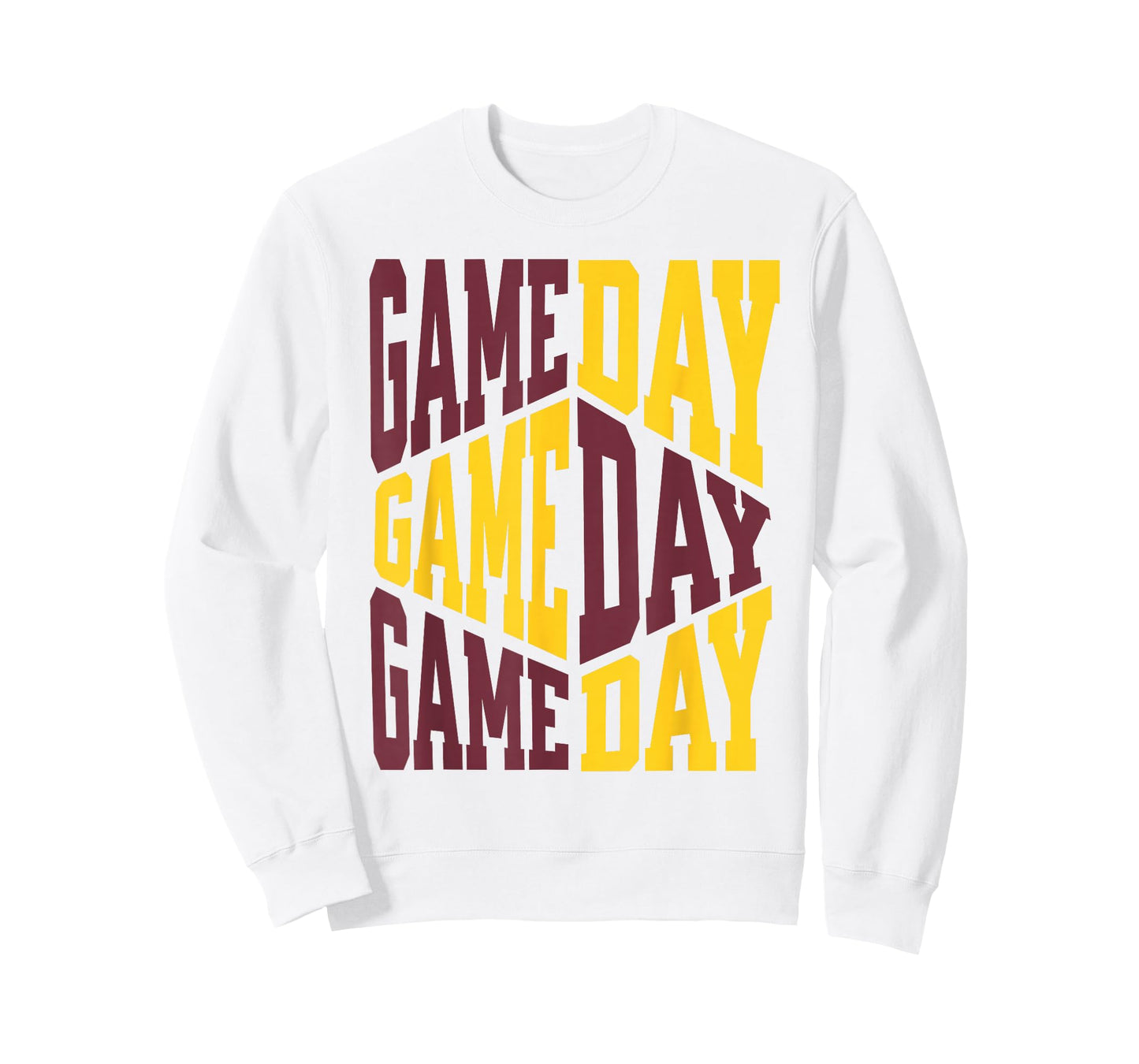 Game Day Sports Football Maroon Yellow Gold School Spirit T-Shirt