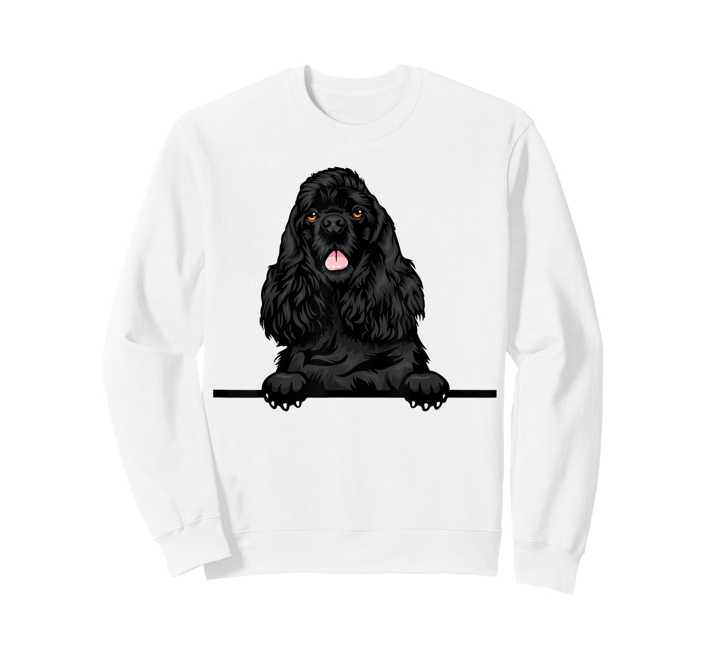 Peeking Black Cocker Spaniel Dog T-Shirt for Men Women Girls Kids