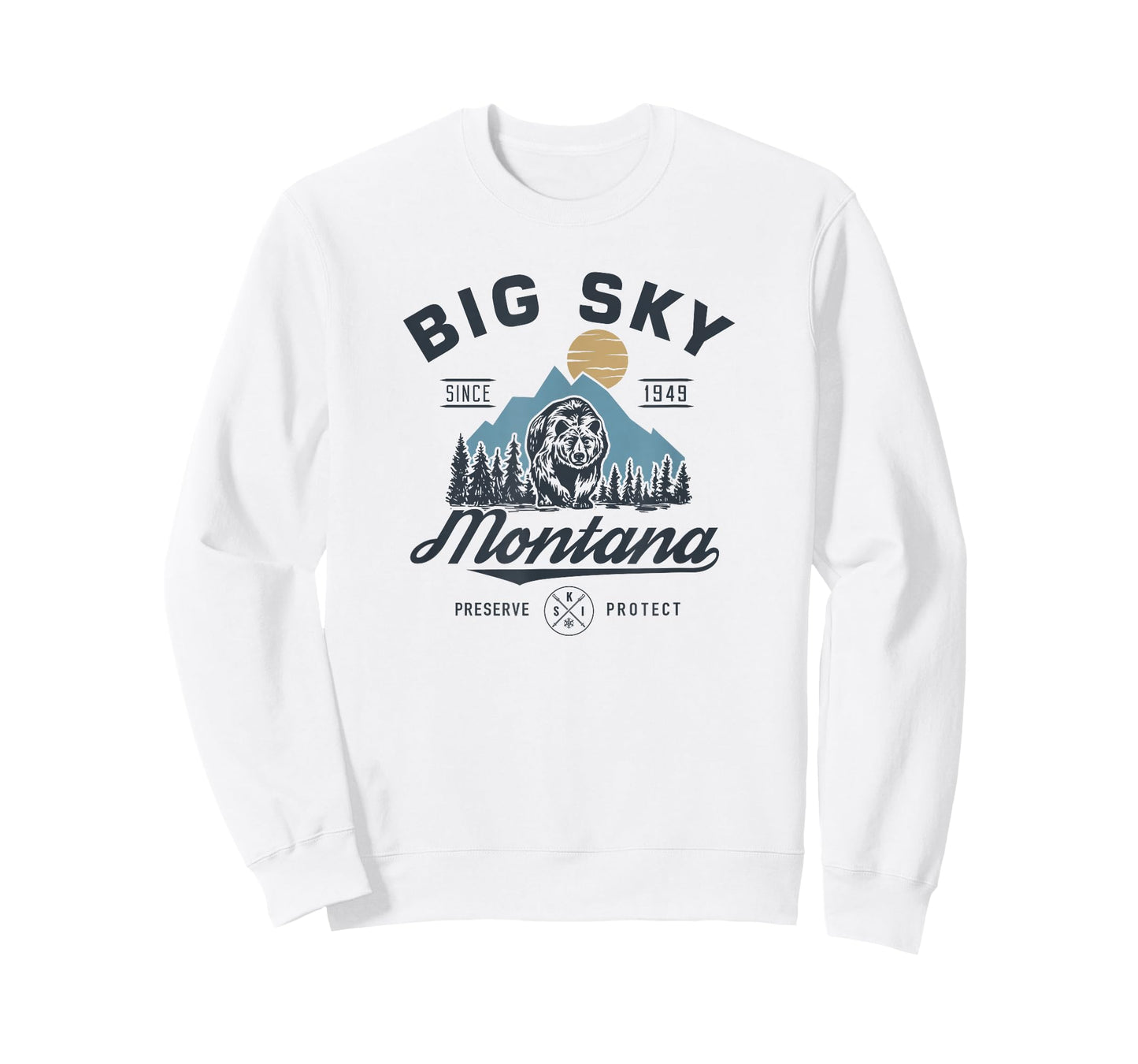 Big - Sky Montana snow Skiing trendy Retro lodge T-Shirt