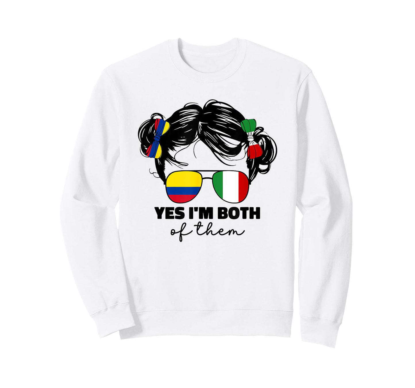 Half Italian And Colombian Colombia Italy Flag Kids Girl T-Shirt