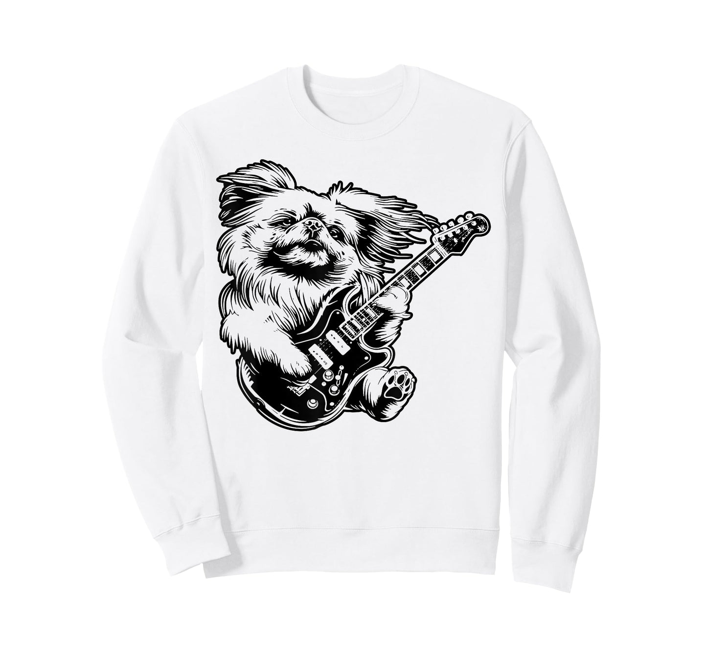 Dog Guitarist Guitar - Pekingese Dad Mom T-Shirt