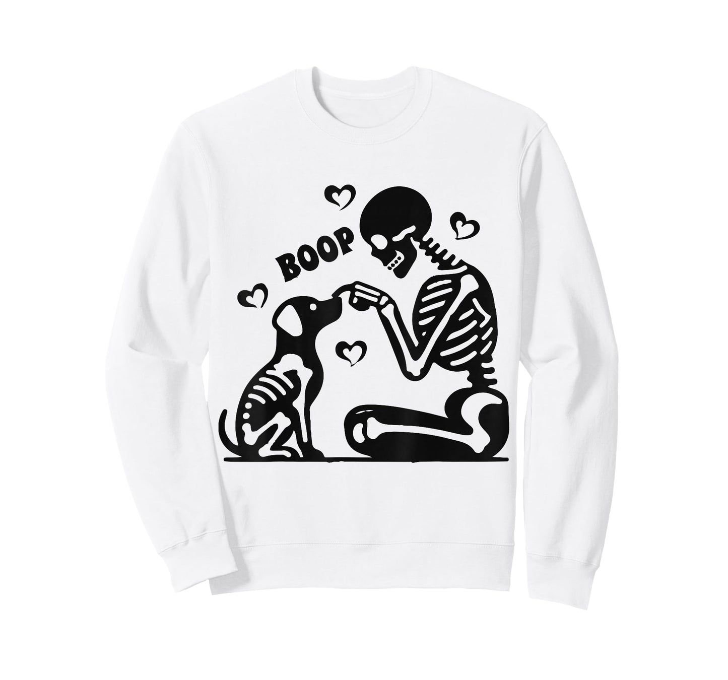Skeleton Dog Boop Funny Halloween Girl Men Women T-Shirt