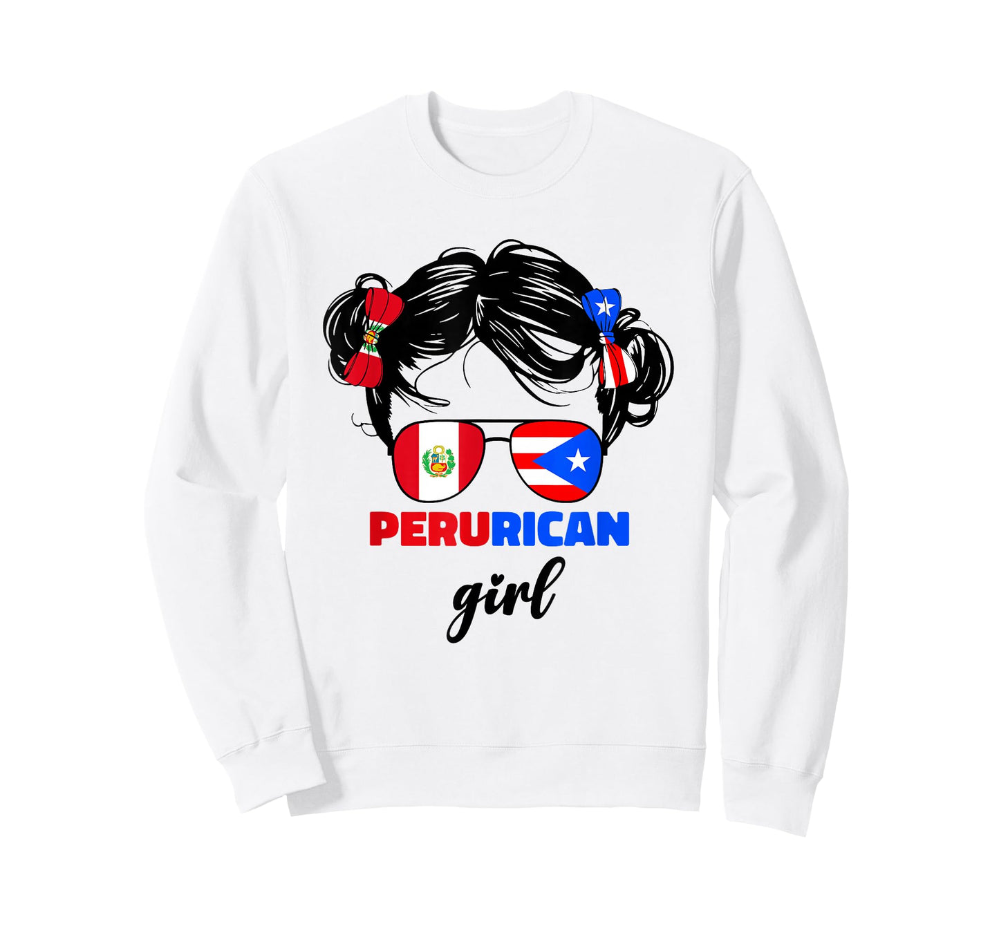 Half Peruvian And Puerto Rican Rico Peru Flag Girls Kids Mix T-Shirt