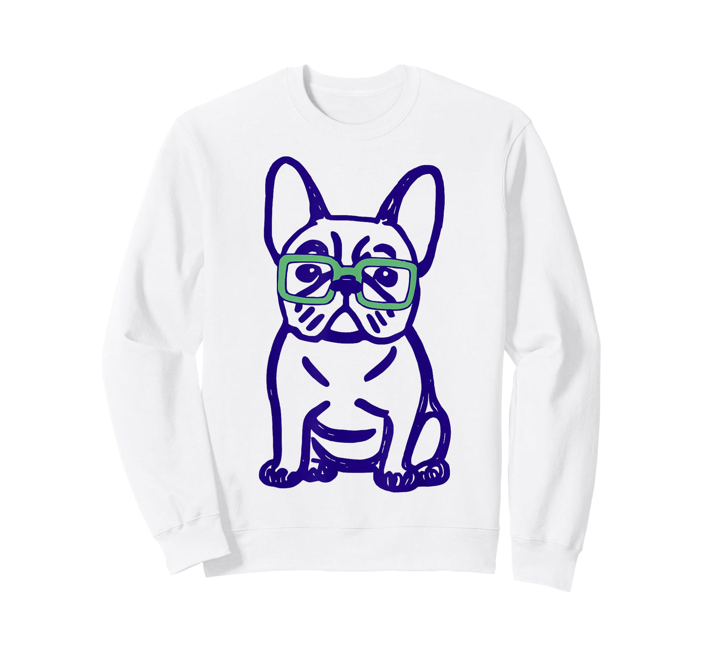 Cute French Bulldog Graphic with Glasses Pop Art Frenchie T-Shirt