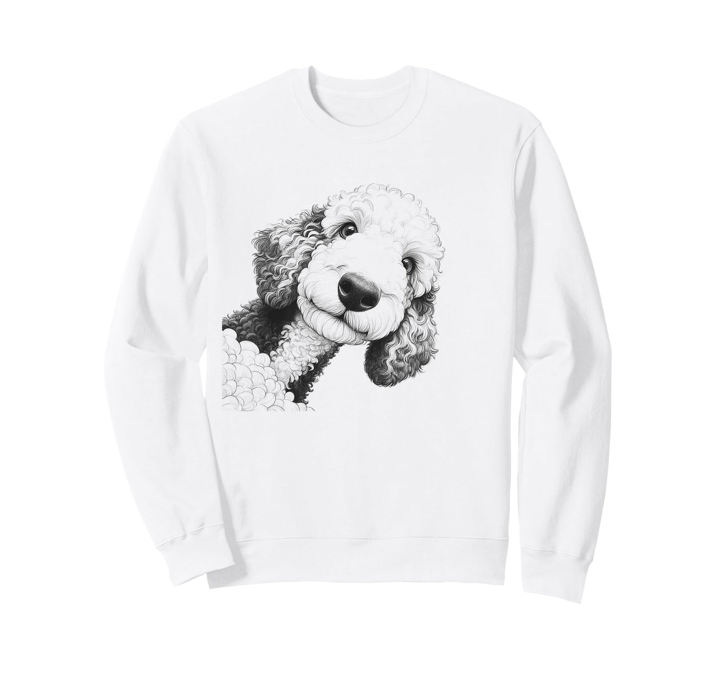 Funny Sheepadoodle Peeking Dog Design T-Shirt