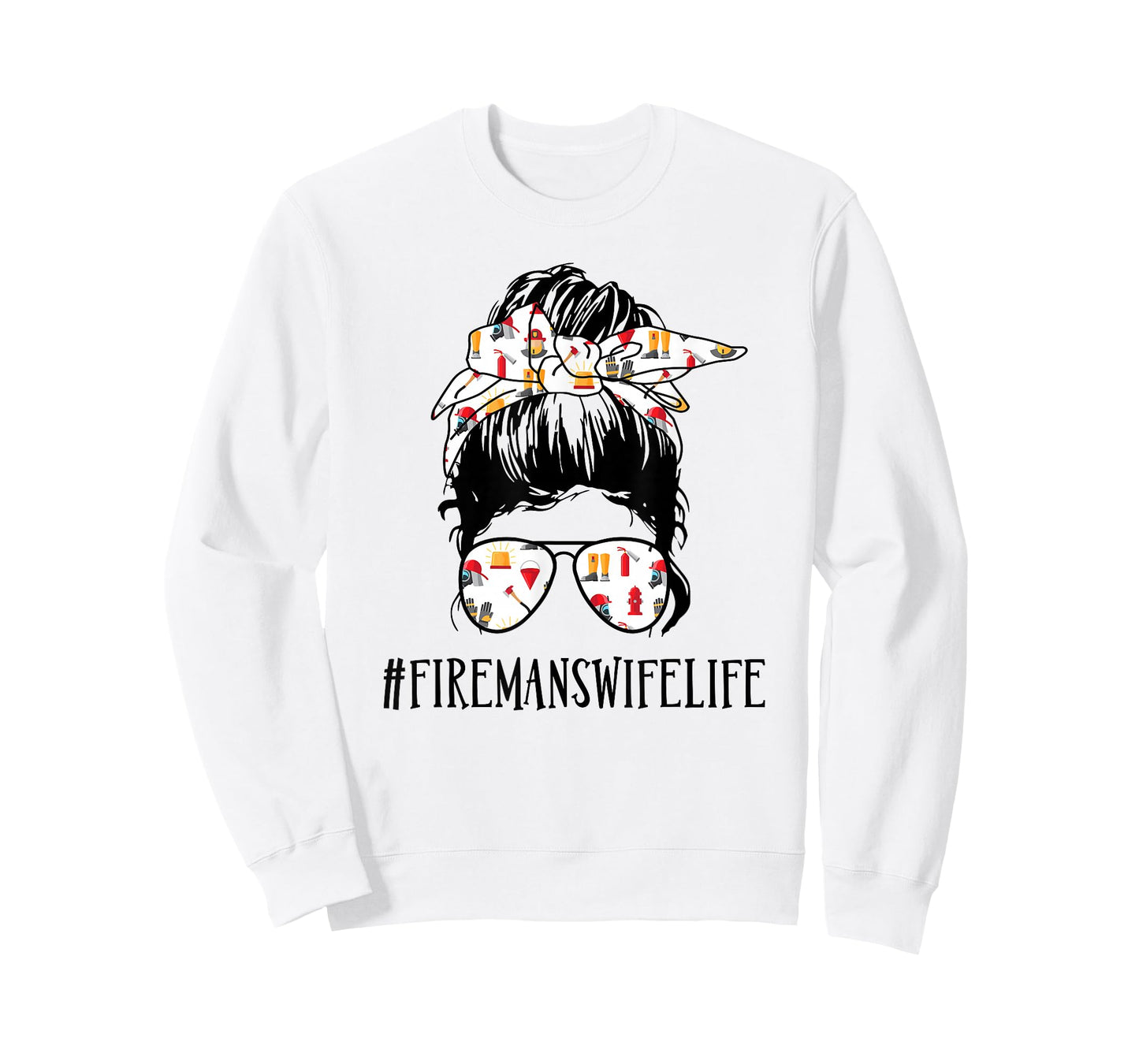 Fireman's Wife Life Messy Bun Girl T-Shirt