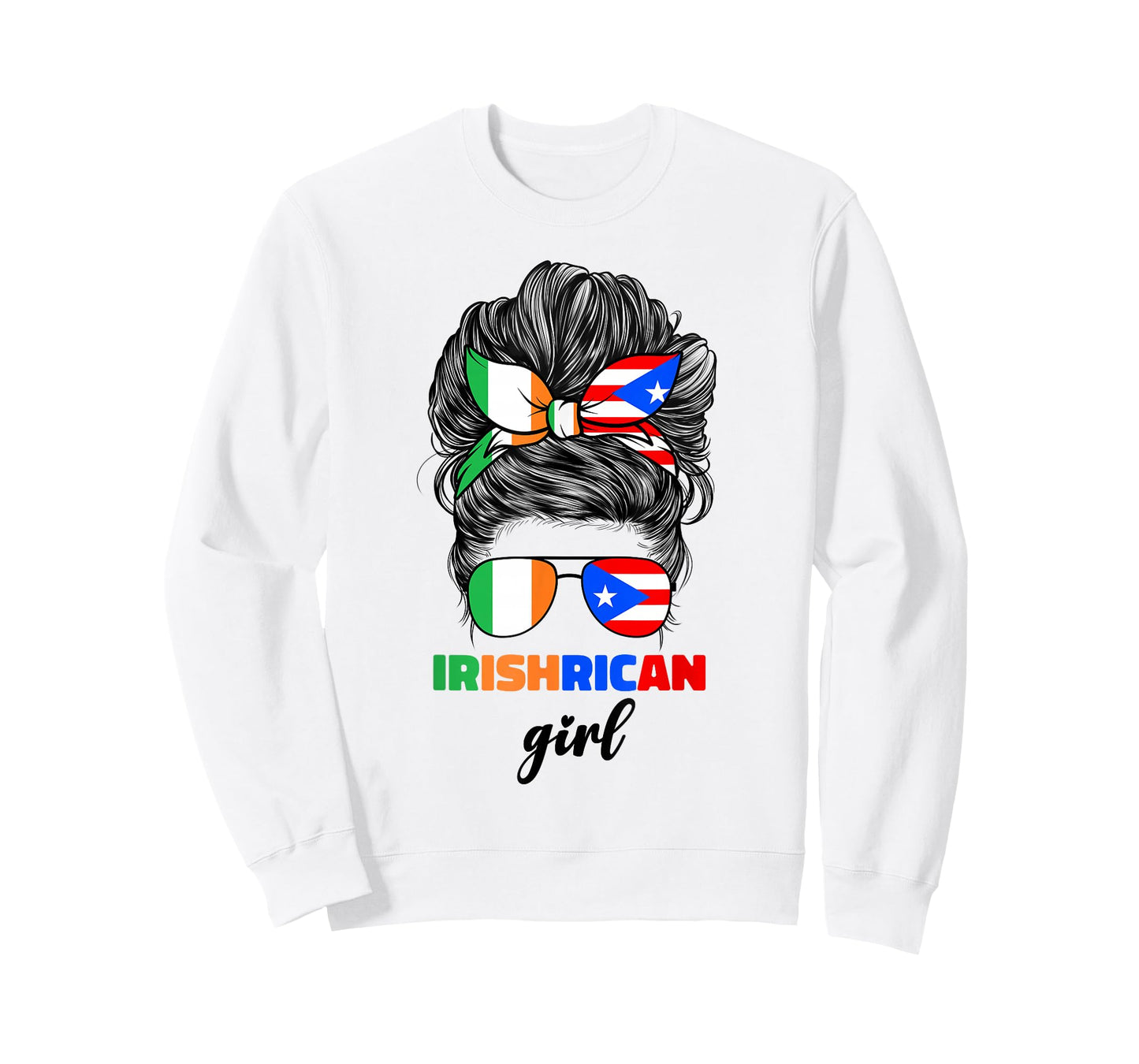 Half Irish And Puerto Rican Rico Ireland Flag Girl For Women T-Shirt