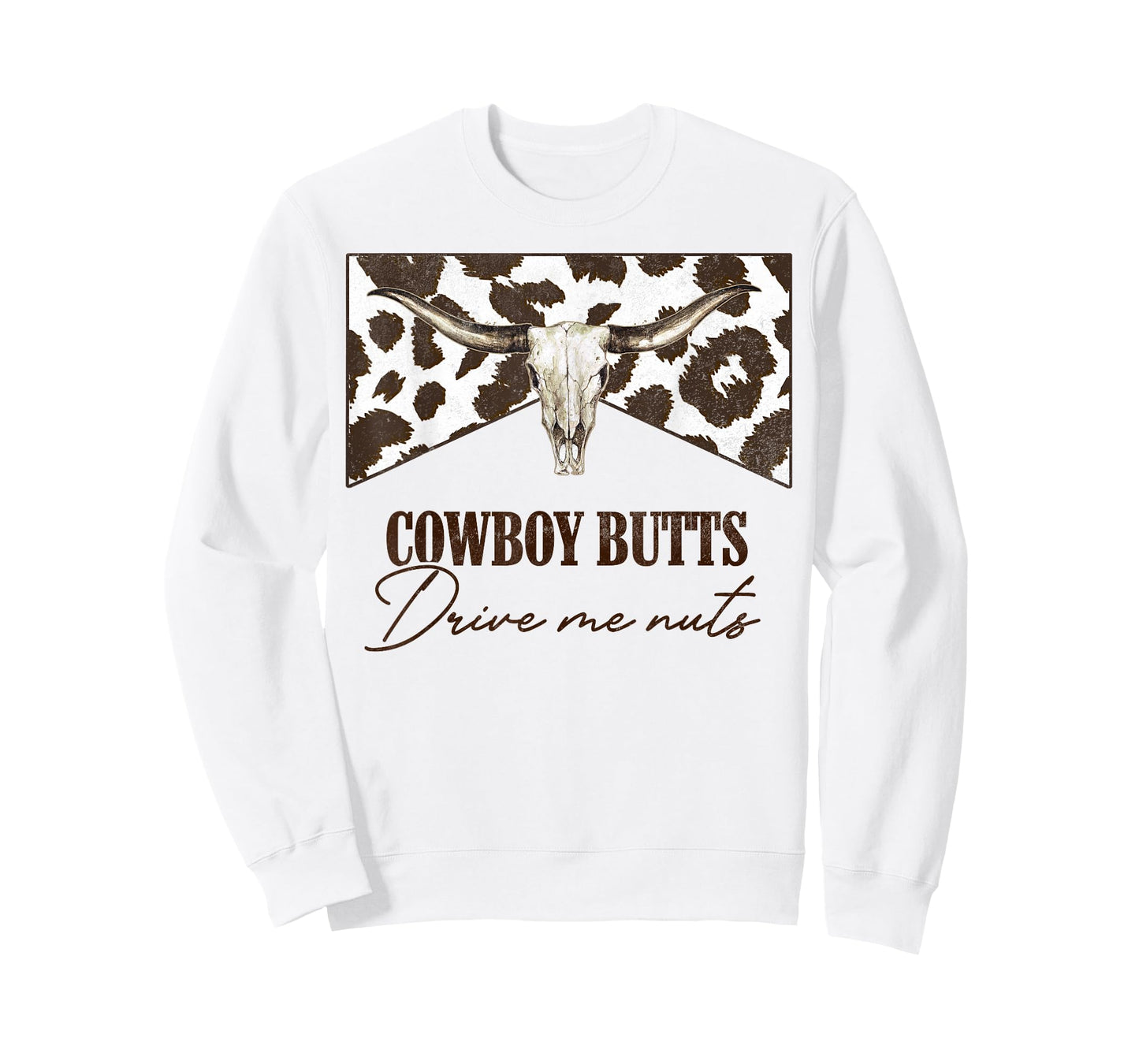 Leopard Bull Skull Western Cowboy Butts Drive Me Nuts T-Shirt