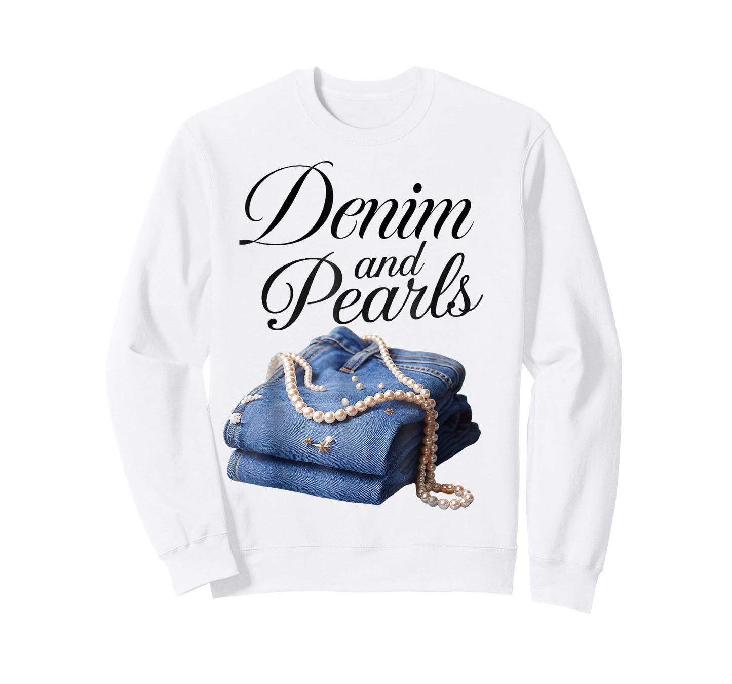 Denim and Pearls for Ladies 2025 Denim With Pearls Jeans T-Shirt
