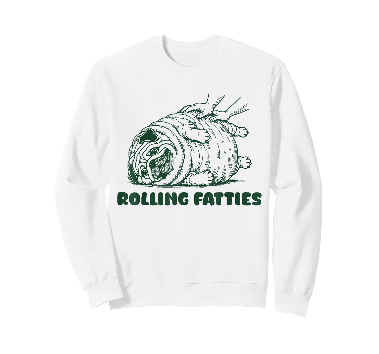 Funny Pug Rolling Fatties Dog Puppy Dogs Parents Pug Joke T-Shirt