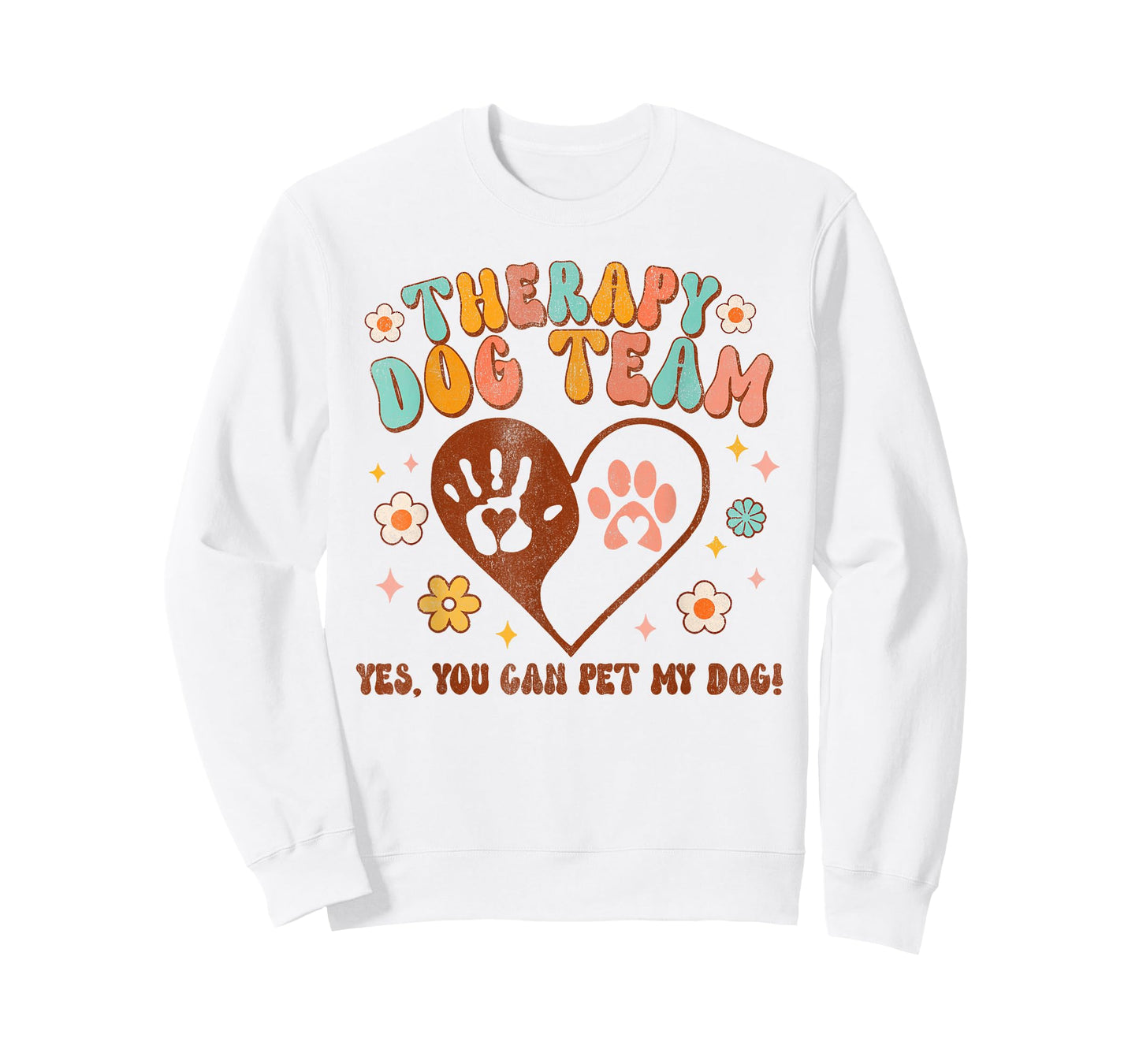 Therapy Dog Team Pet My Dog Animal Assisted Therapy Groovy T-Shirt