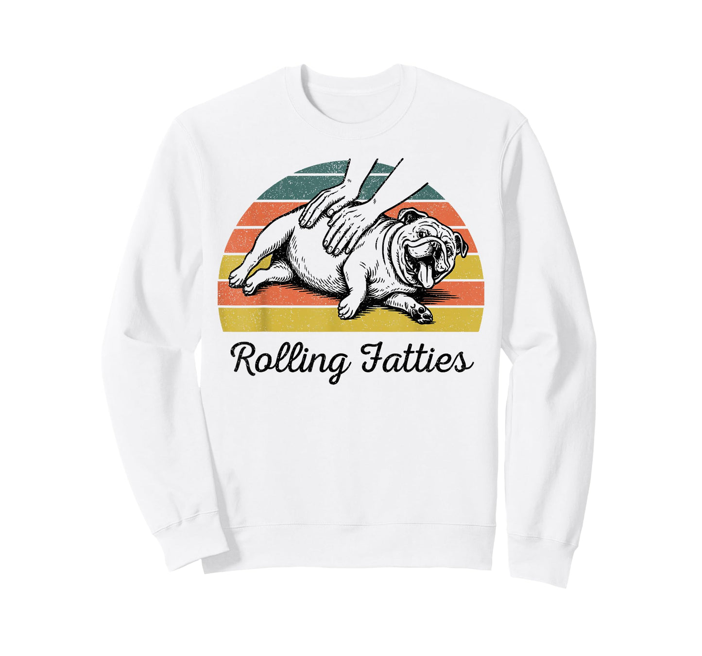 Chubby Bulldog Rolling Fatties Funny Vintage T-Shirt