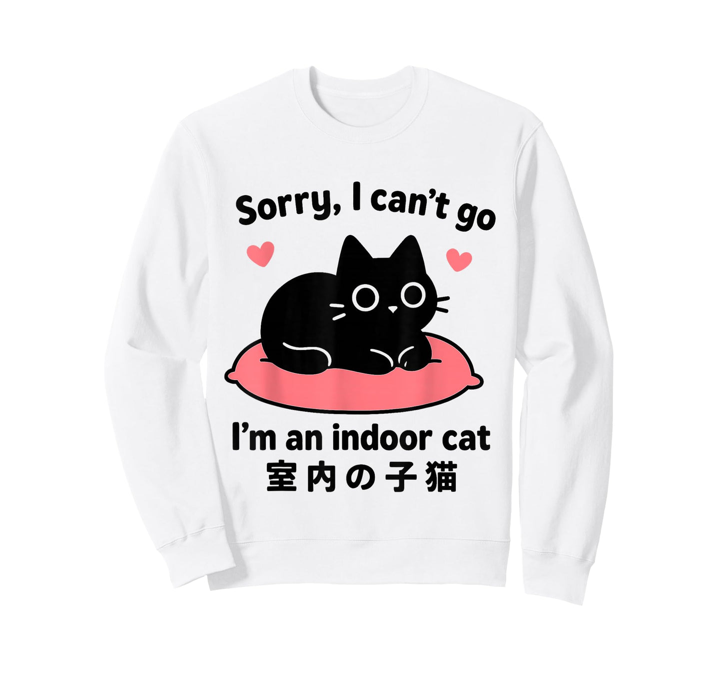 Funny Sorry I Can't go I'm an Indoor cat Cute Black Cat T-Shirt