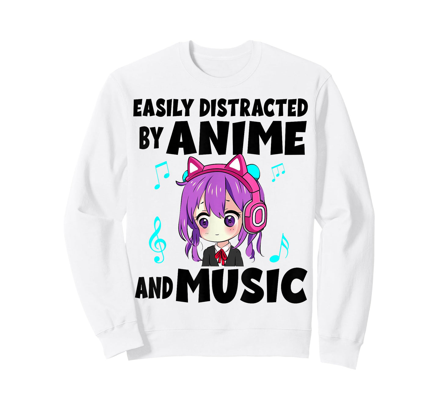 funny Anime and Music Girl for Teen chibi graphic Anime girl T-Shirt