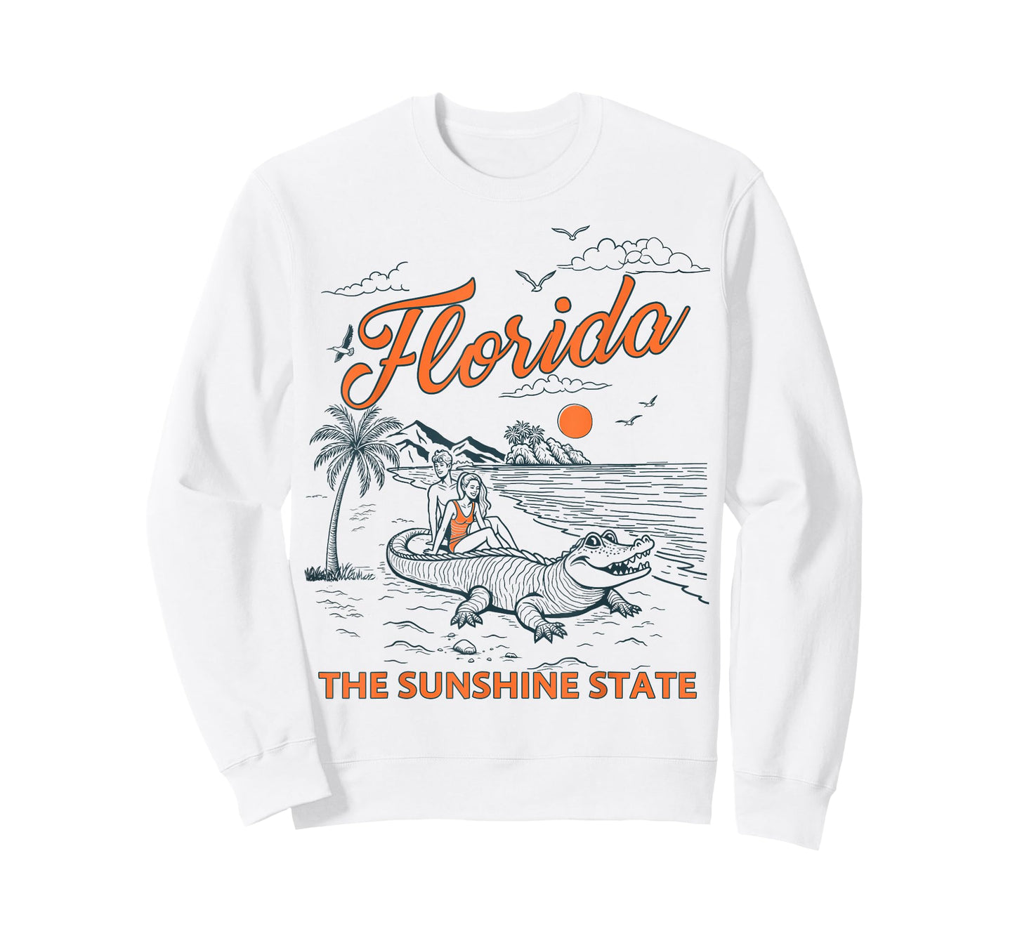 Funny Vintage Gator at The Beach Florida Sunshine State T-Shirt