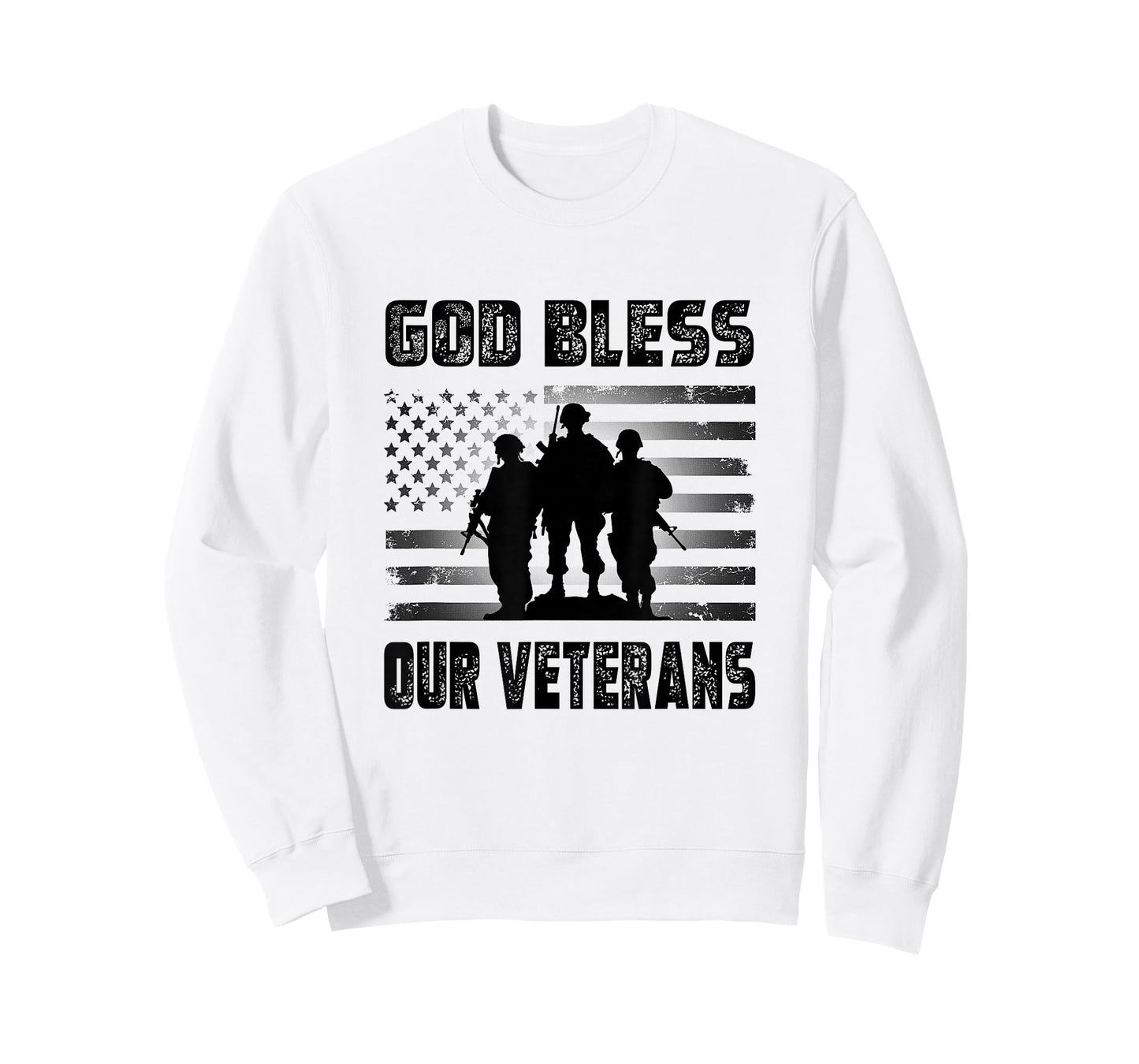 God Bless Our Veterans Patriotic American Flag T-Shirt