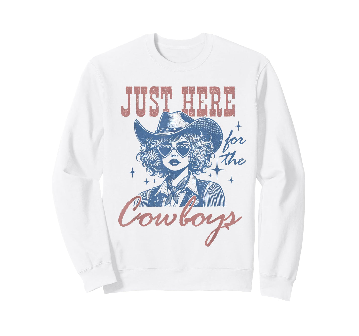 Retro Cowgirl Shirt Just Here for the Cowboys Western Rodeo T-Shirt