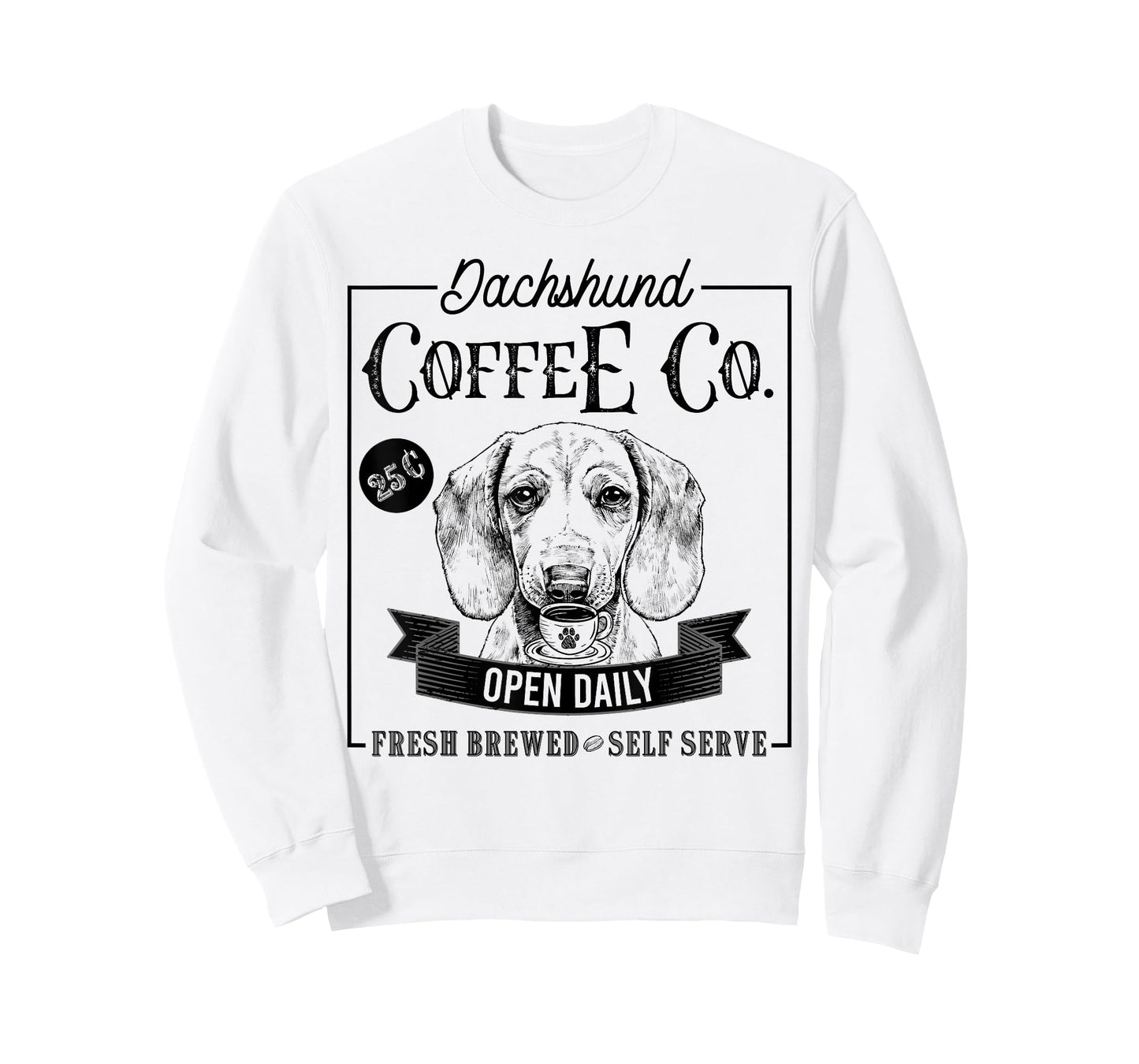 Retro Dachshund Coffee Funny Wiener Dog Mom Coffee Lover T-Shirt for Men Women Kids