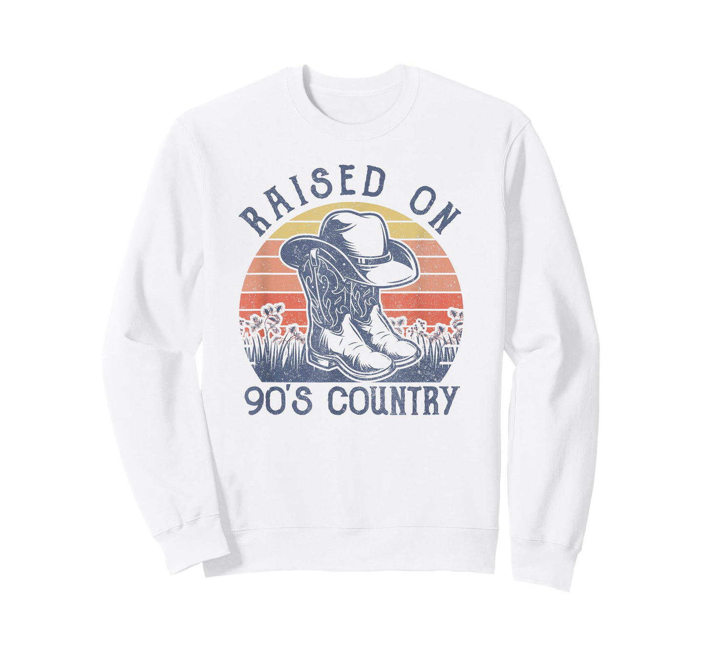 Vintage Western Raised On 90's Country Music Cowboy Hat T-Shirt