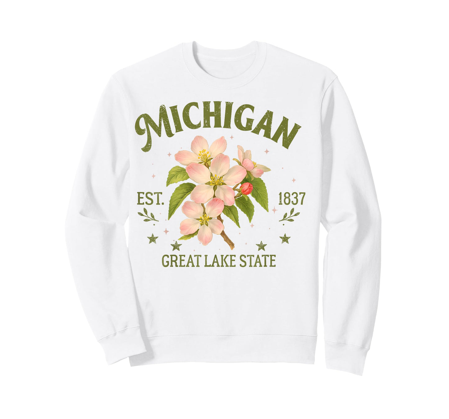 Michigan Traveling Great Lake State Souvenir Apple Blossom T-Shirt